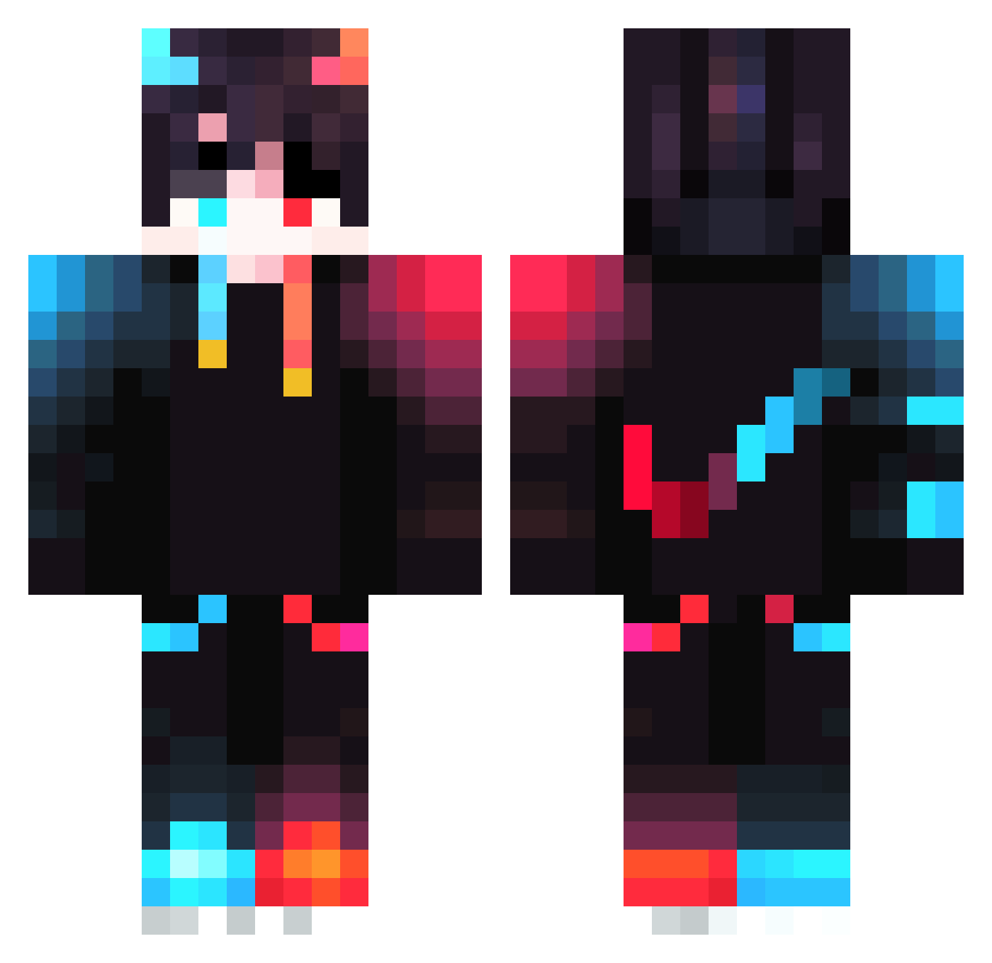 FocusedCircle27 Minecraft skin, front and back view