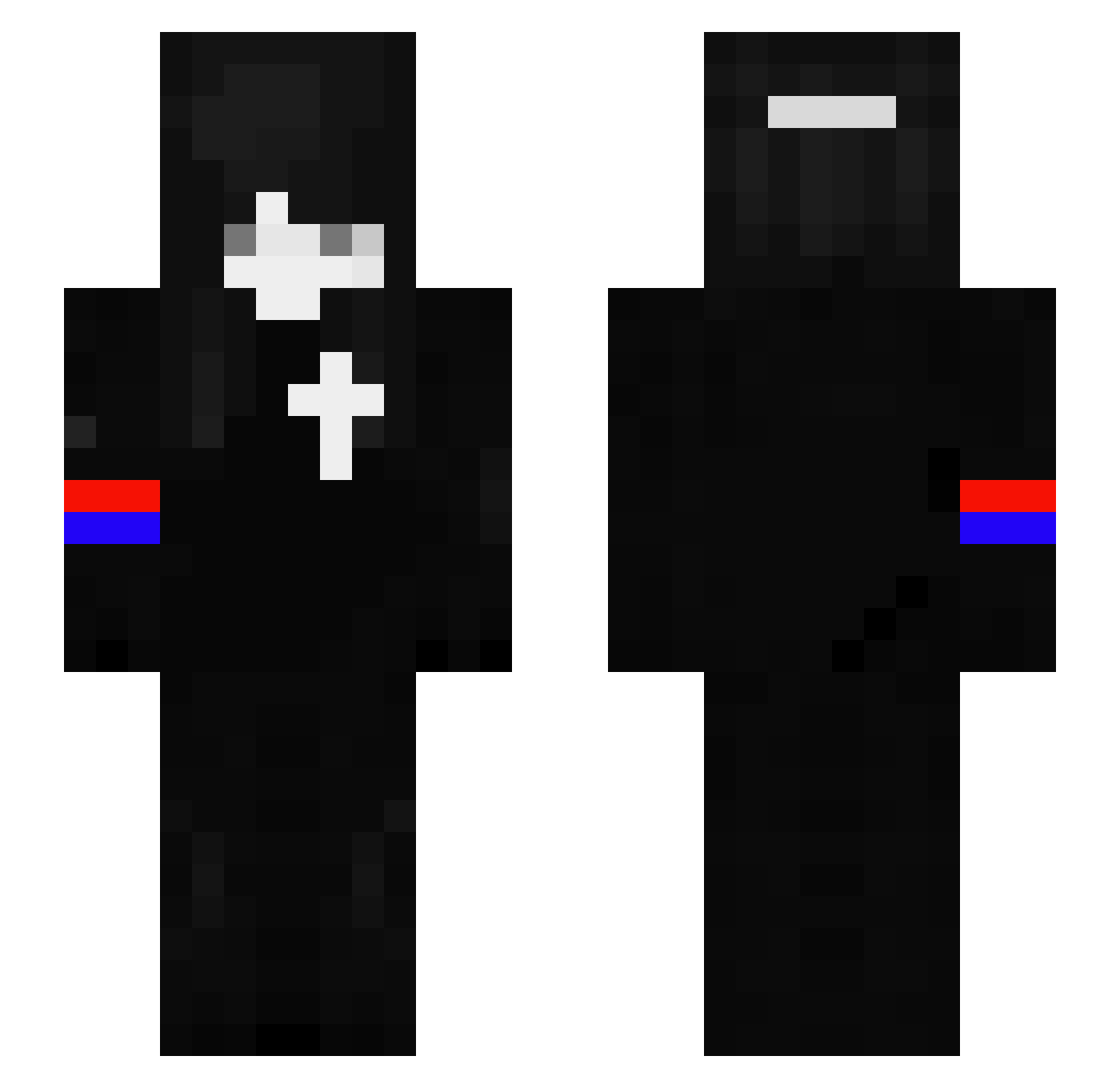 SoManyClips Minecraft skin, front and back view