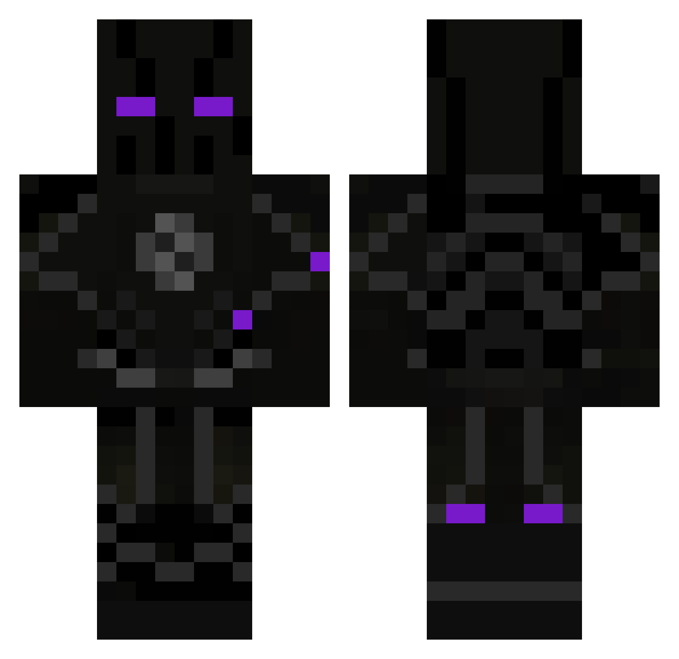 Racketo Minecraft skin, front and back view