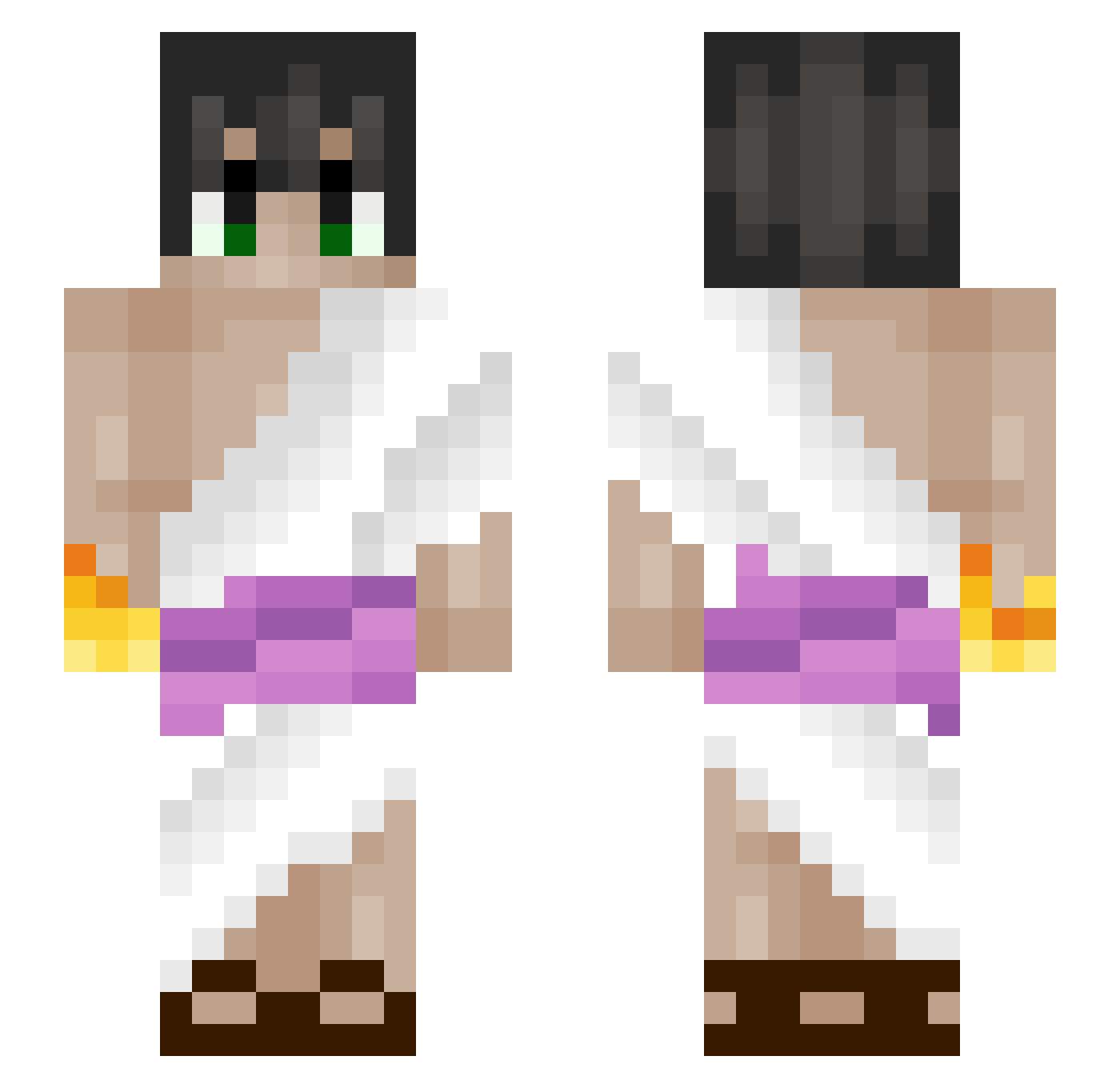 5PID3Y Minecraft skin, front and back view