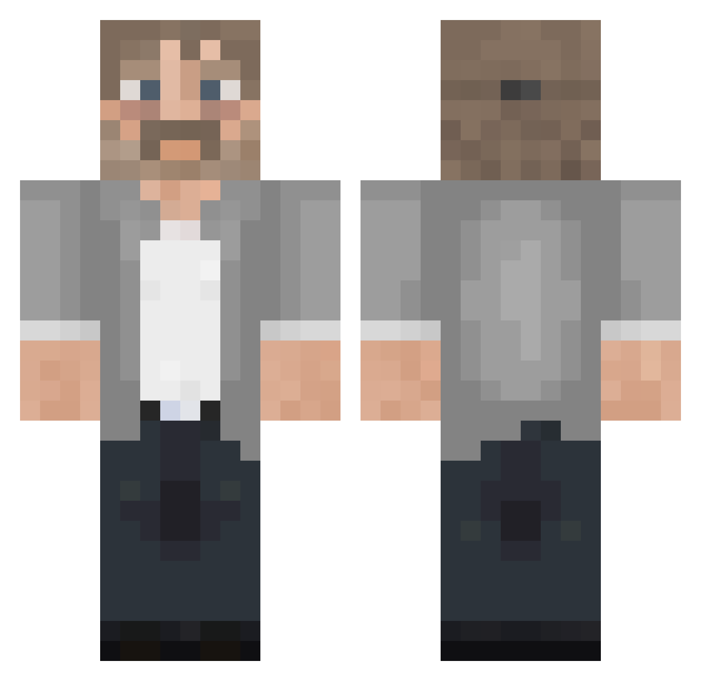 RustSC Minecraft skin, front and back view