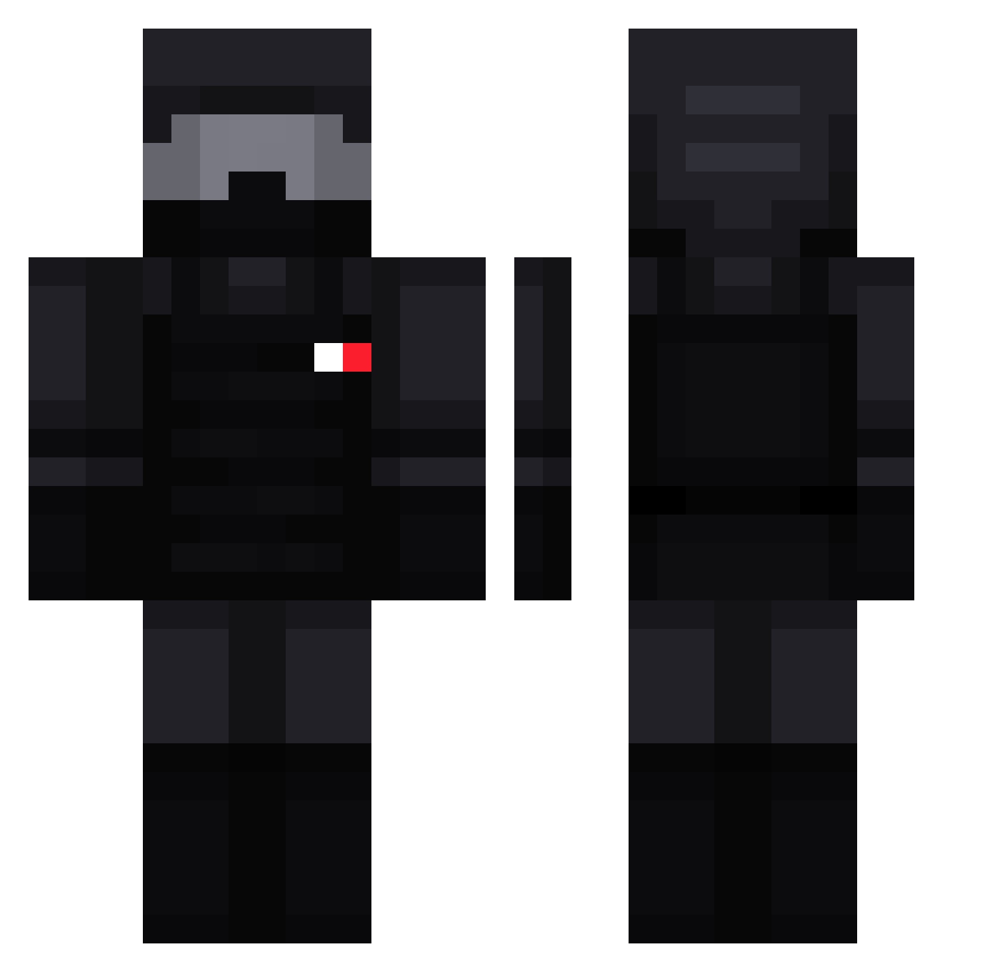 AMENE Minecraft skin, front and back view