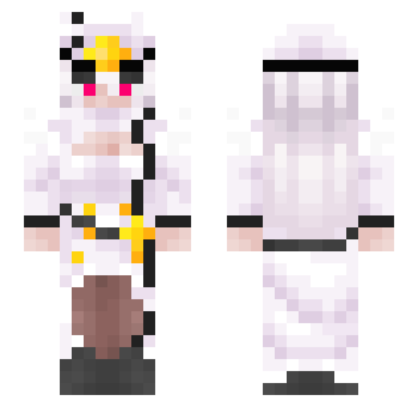rosamat Minecraft skin, front and back view