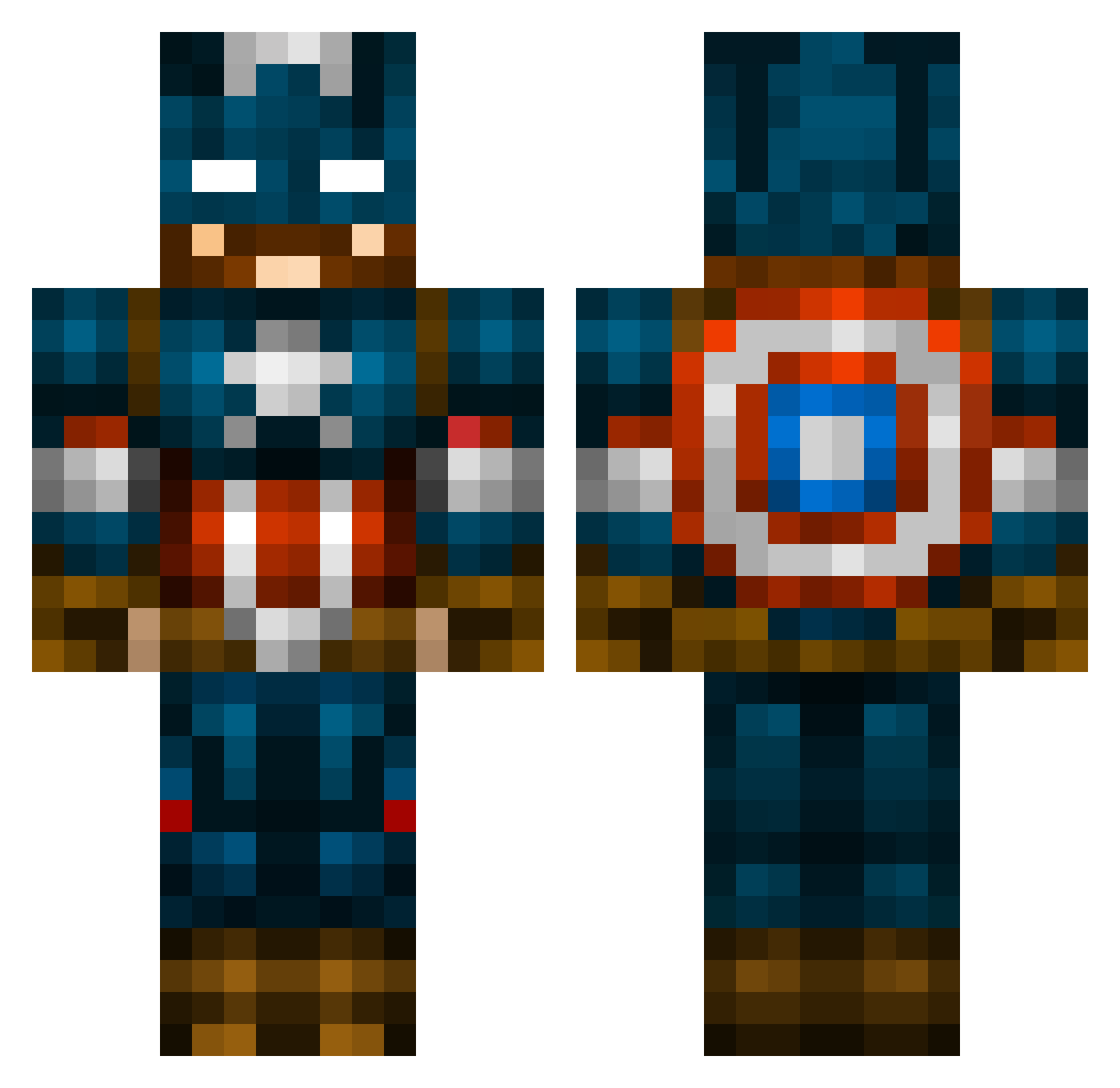 FrostedMicroWave Minecraft skin, front and back view