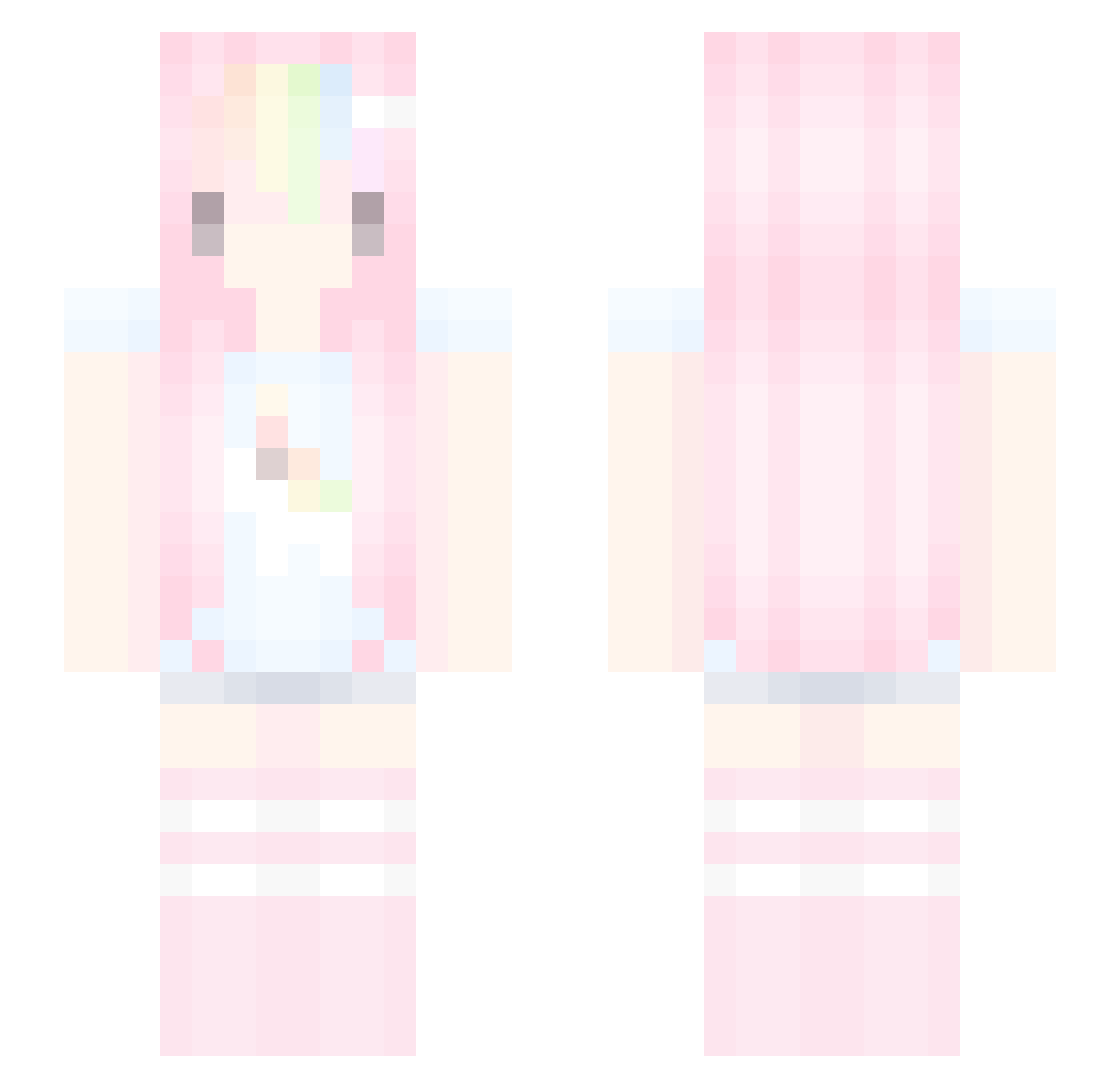 hwafart Minecraft skin, front and back view