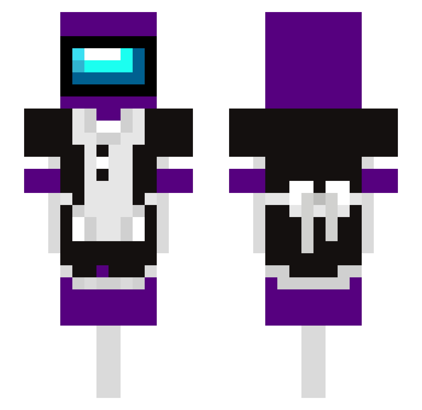 Thanos_Gamer_Man Minecraft skin, front and back view