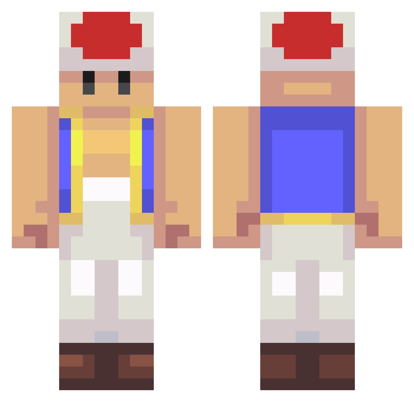 Batzekino Minecraft skin, front and back view