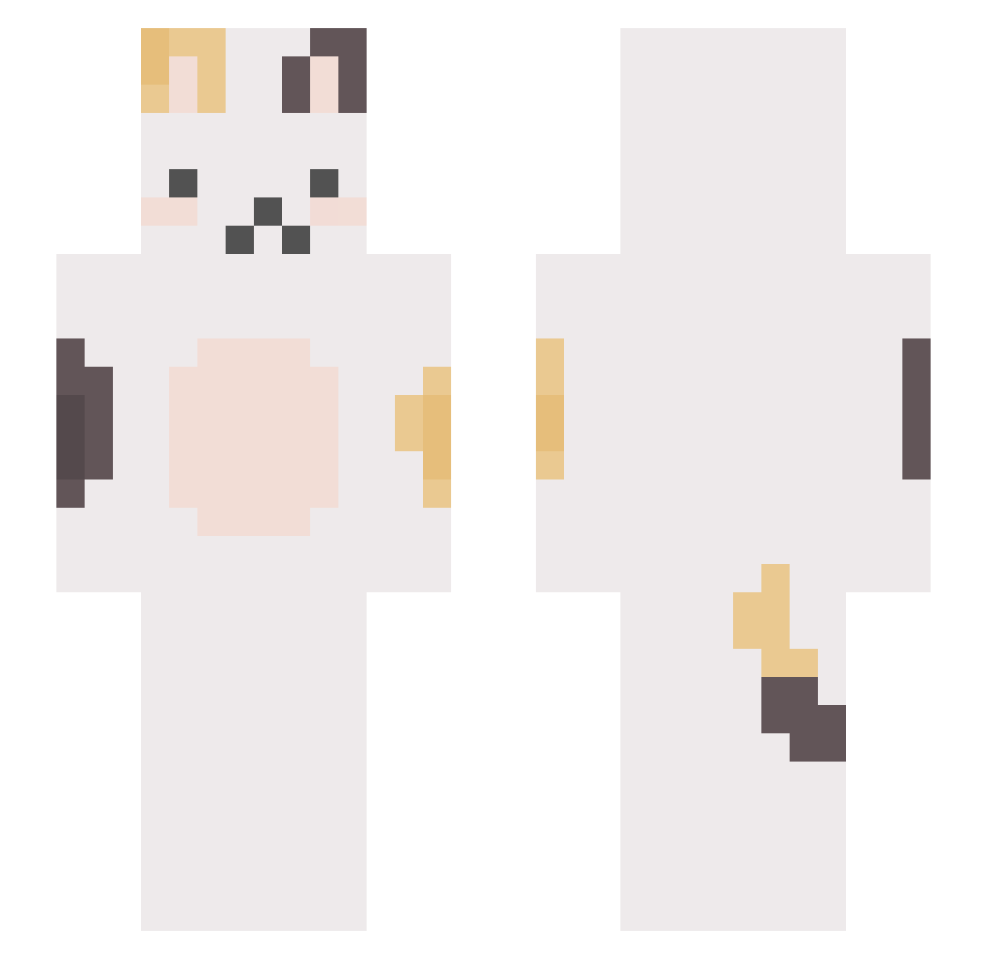 peacchino Minecraft skin, front and back view