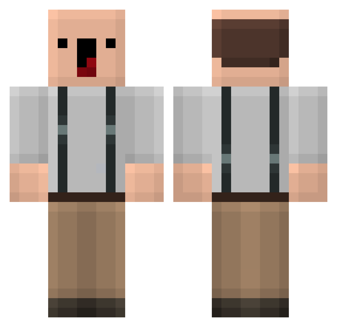 7kmm Minecraft skin, front and back view