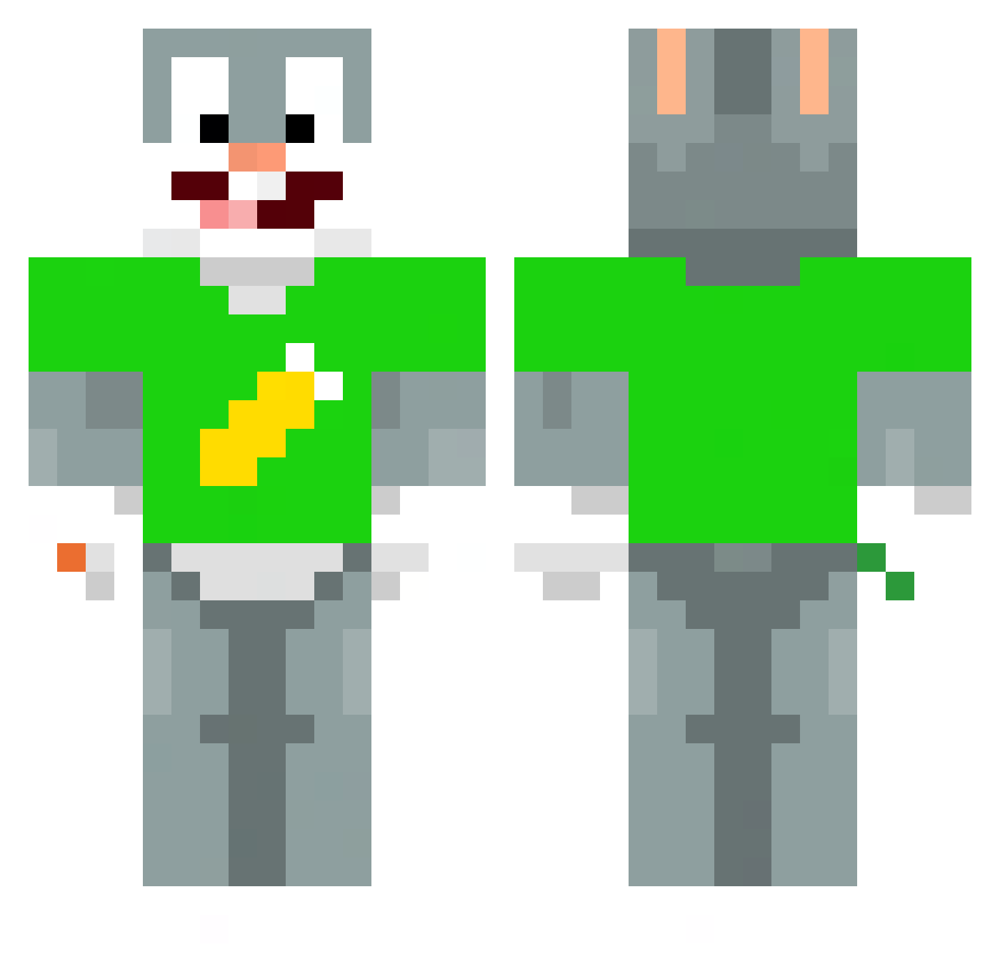 awsteria Minecraft skin, front and back view