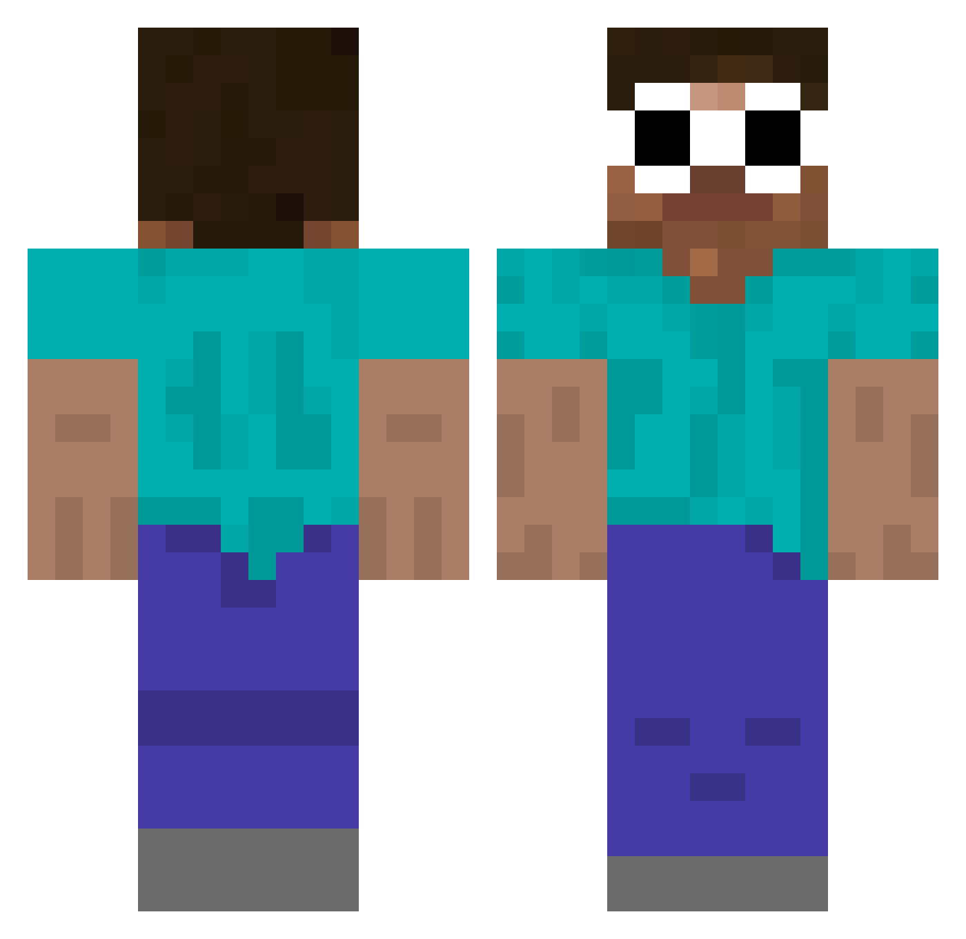 purplangel Minecraft skin, front and back view