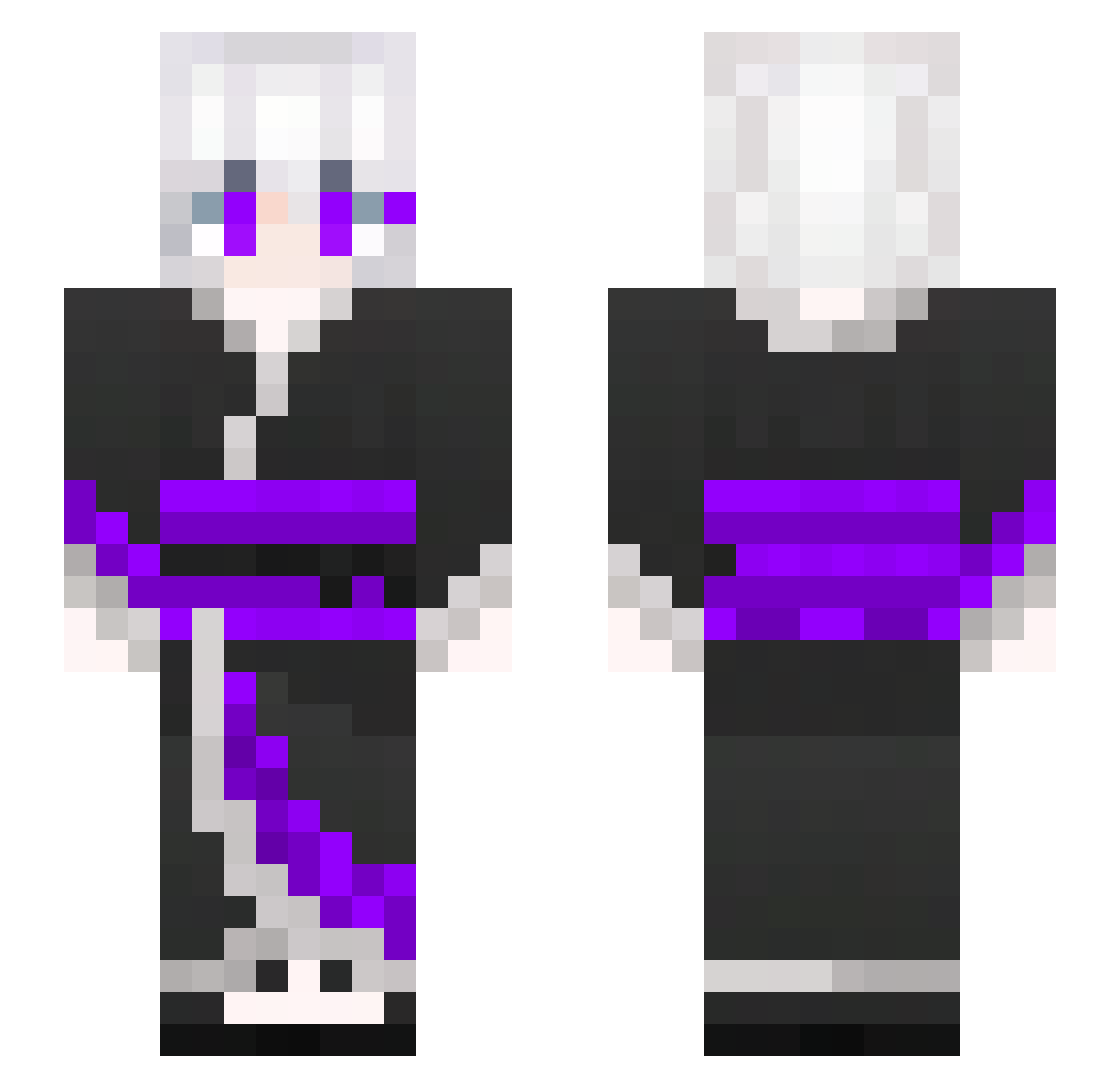 WeWaffles Minecraft skin, front and back view
