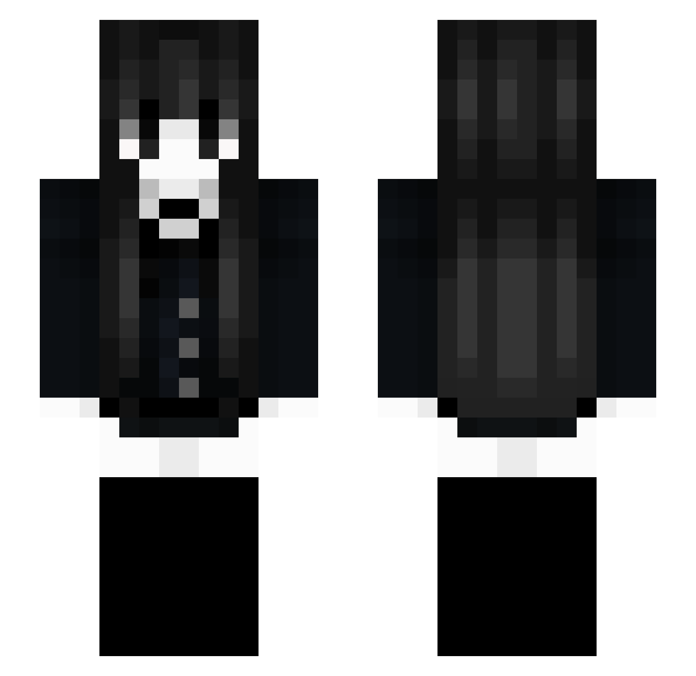 uncaressed Minecraft skin, front and back view