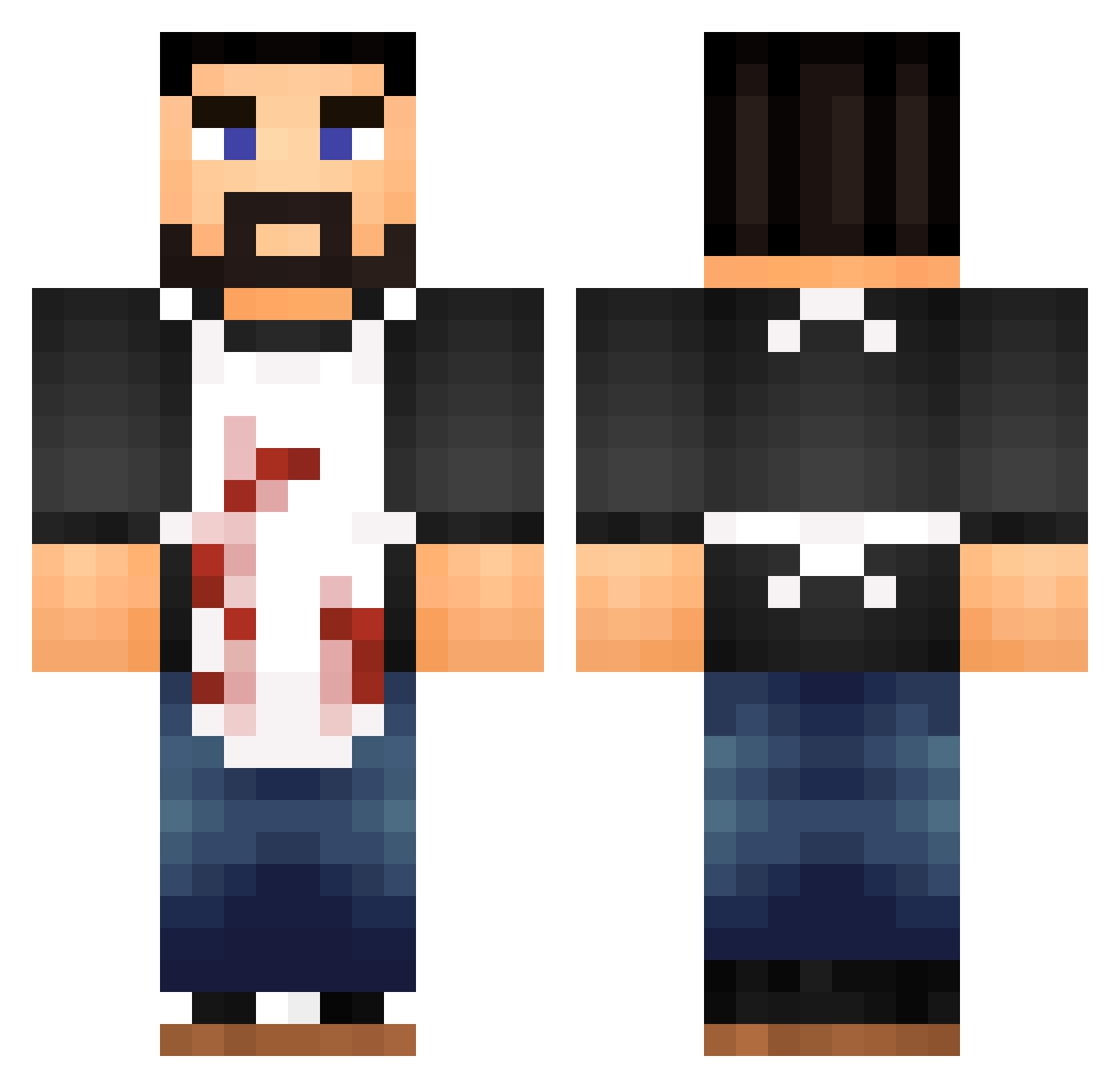Unfaked Minecraft skin, front and back view