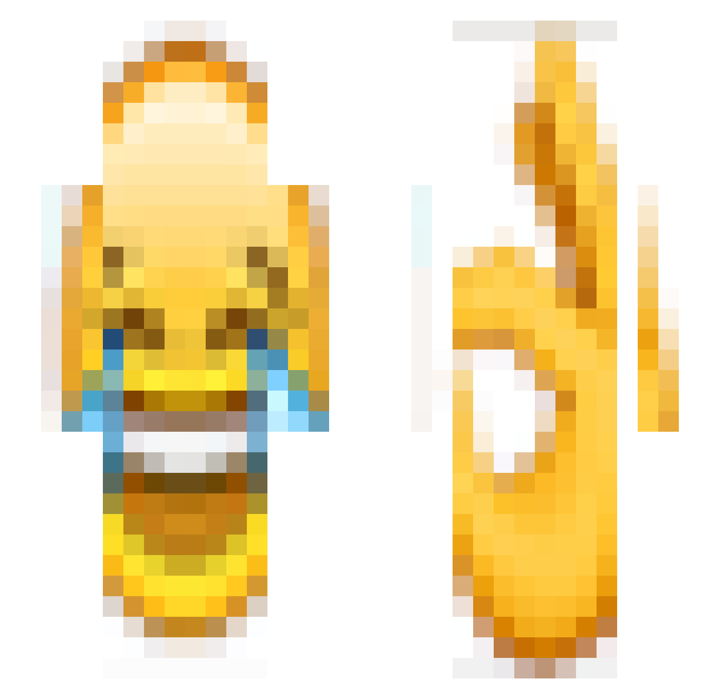 c0rtese Minecraft skin, front and back view