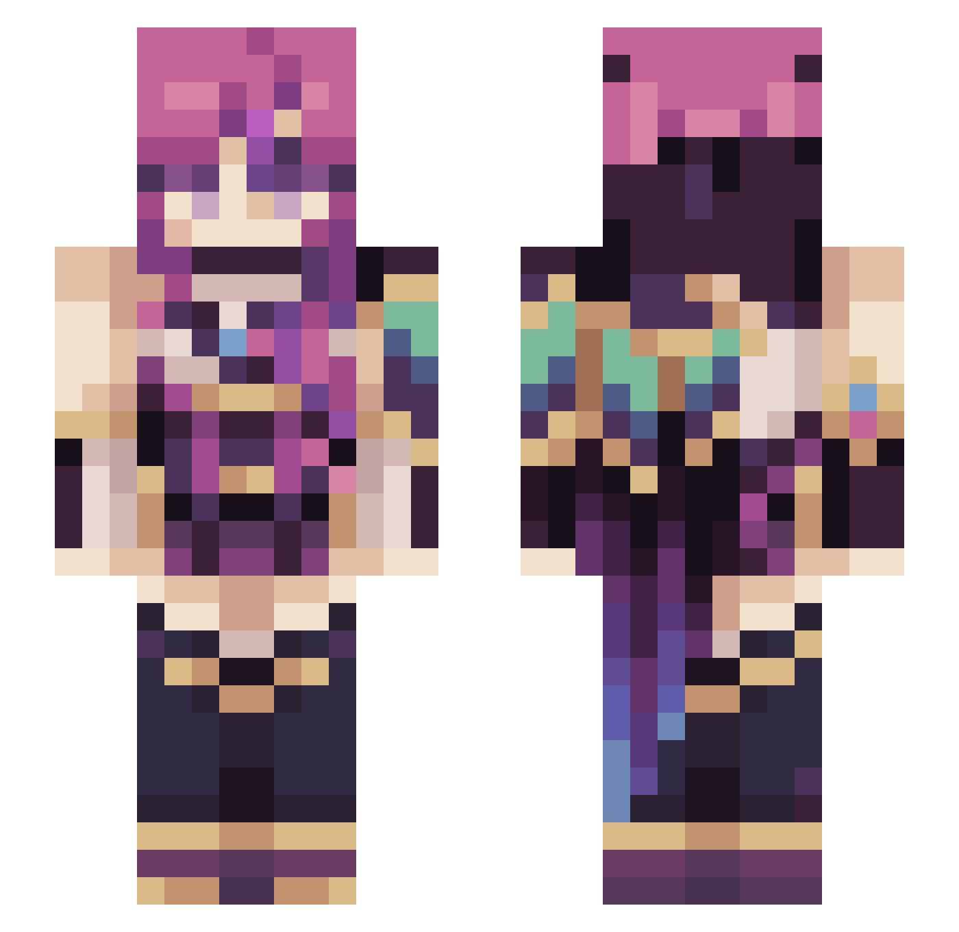 aleciogabs Minecraft skin, front and back view