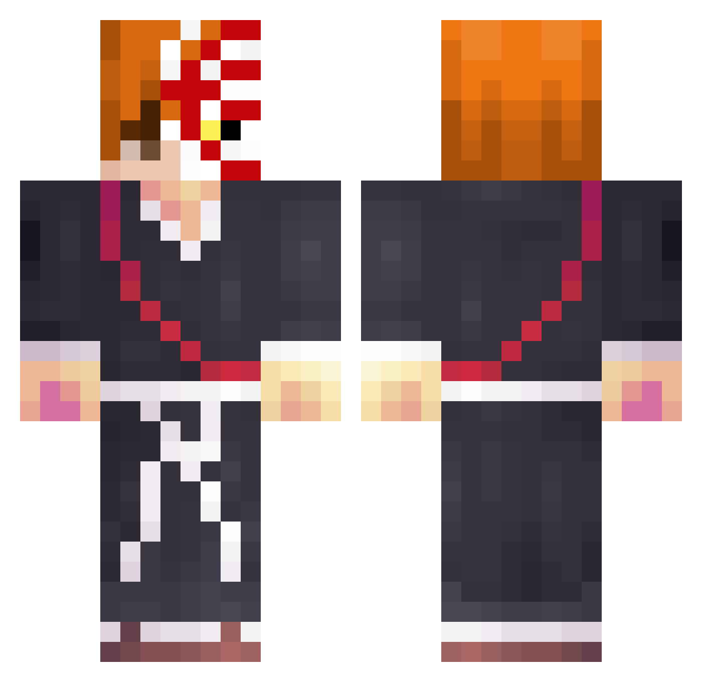 DrexFX Minecraft skin, front and back view