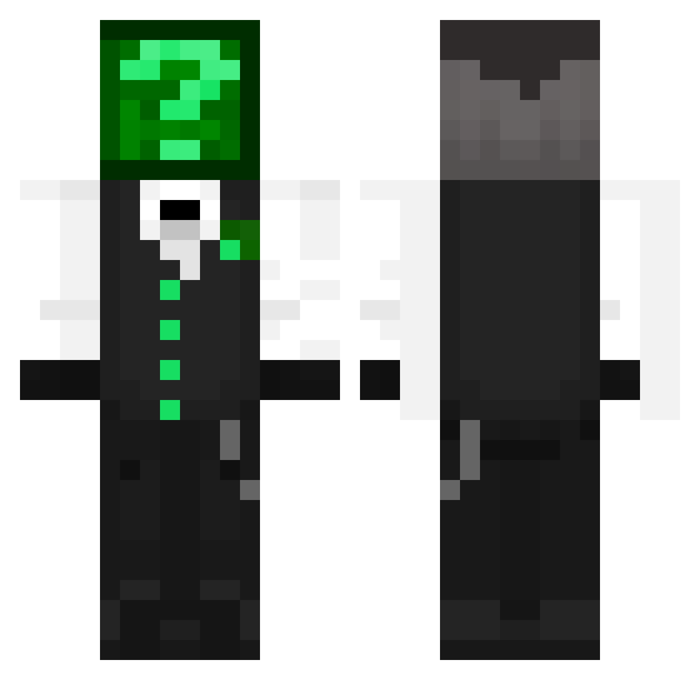 ROXXHEADS Minecraft skin, front and back view