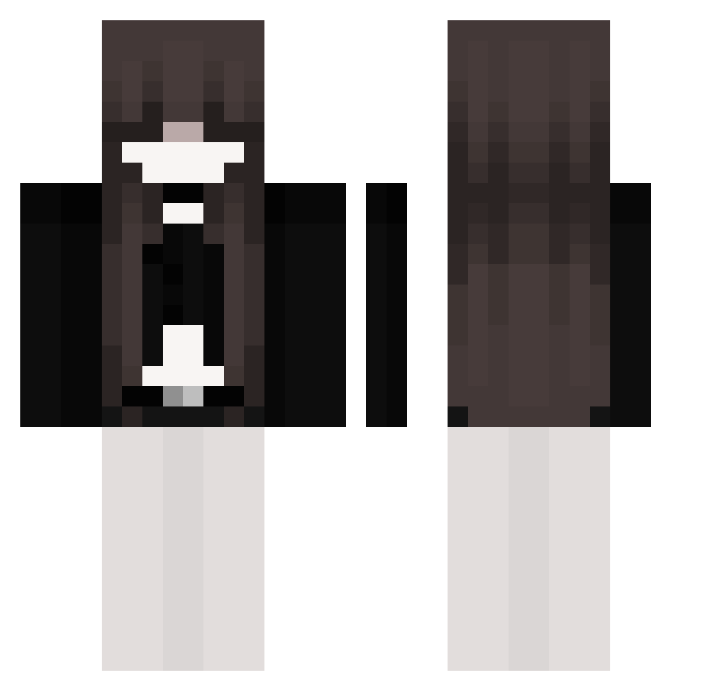 Benempt Minecraft skin, front and back view