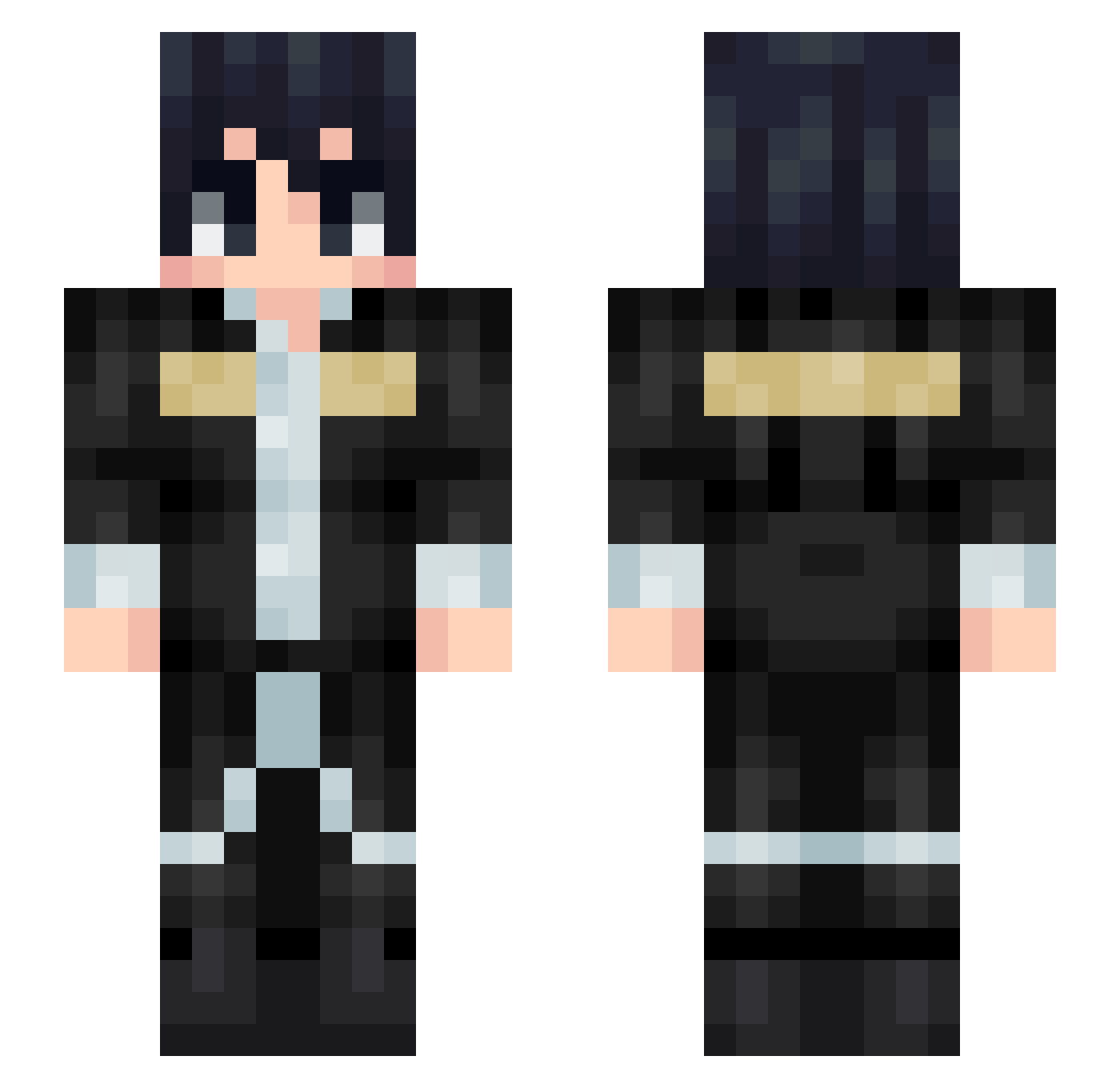 Segregating Minecraft skin, front and back view