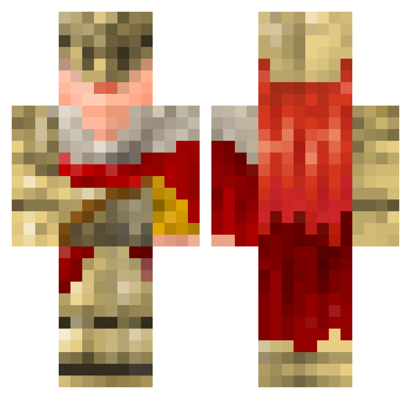 Hucrop Minecraft skin, front and back view