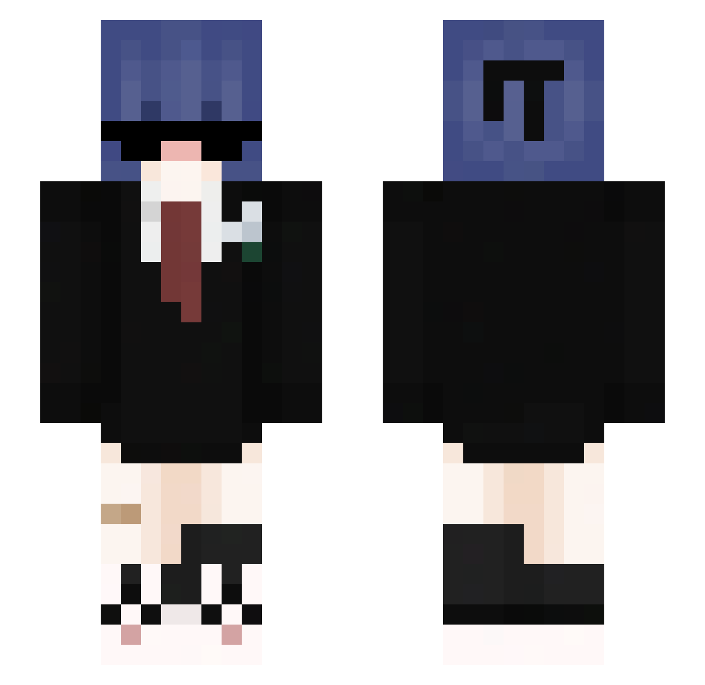 YOona01 Minecraft skin, front and back view
