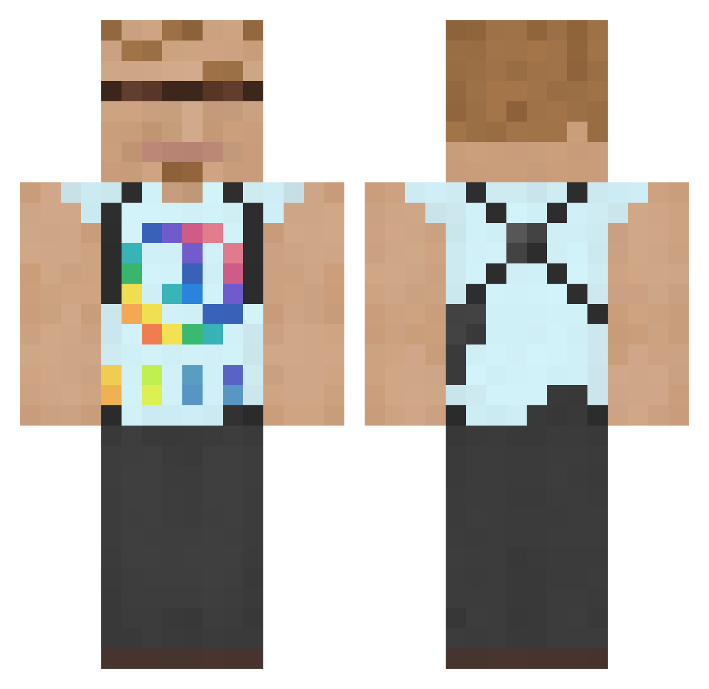 weegeein Minecraft skin, front and back view