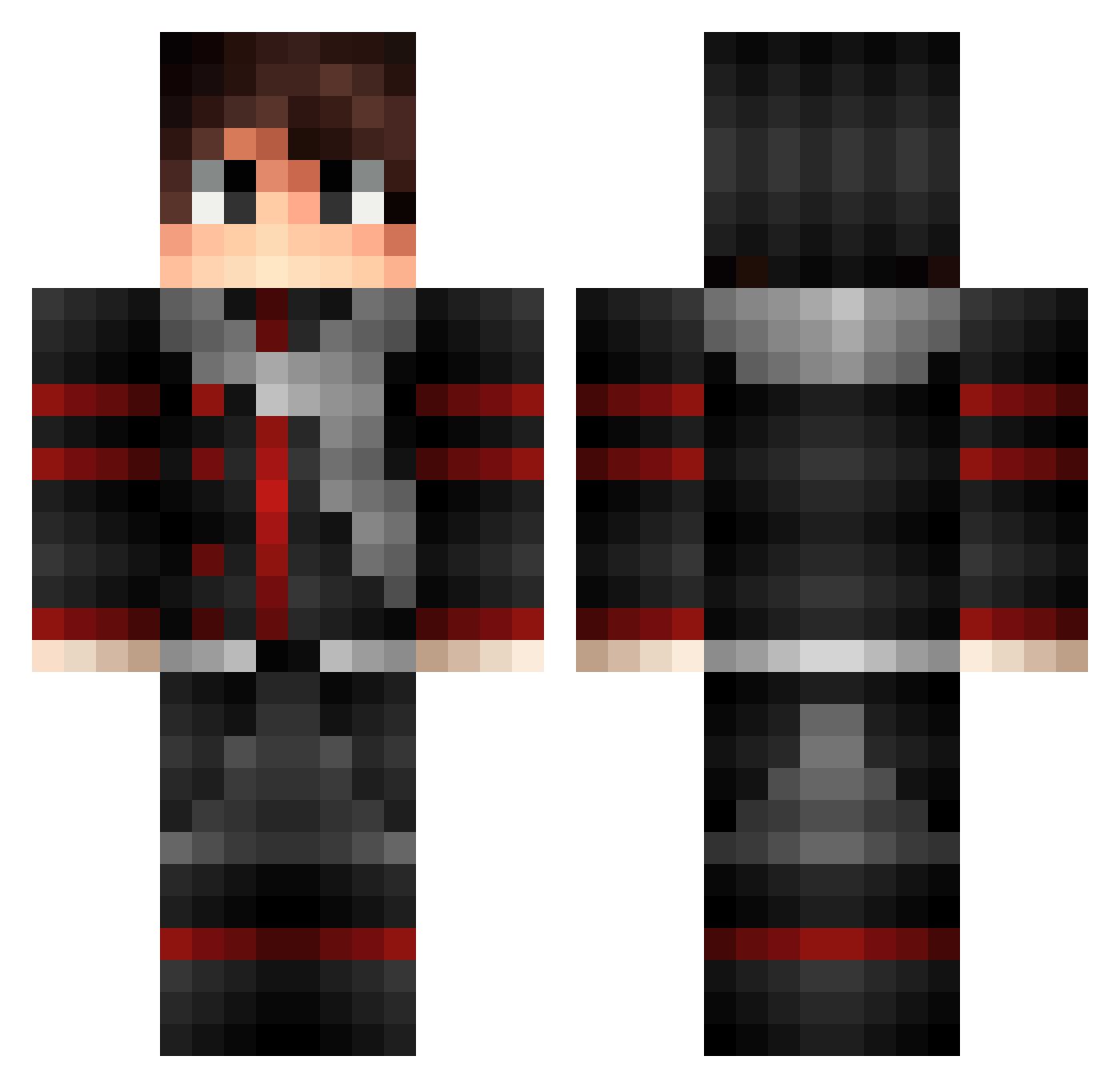 Restraining Minecraft skin, front and back view