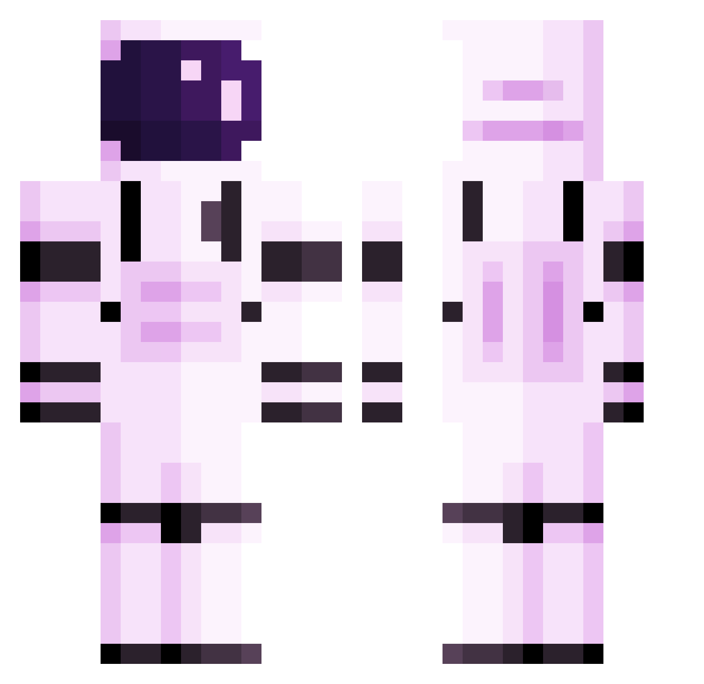 Thermosetting Minecraft skin, front and back view
