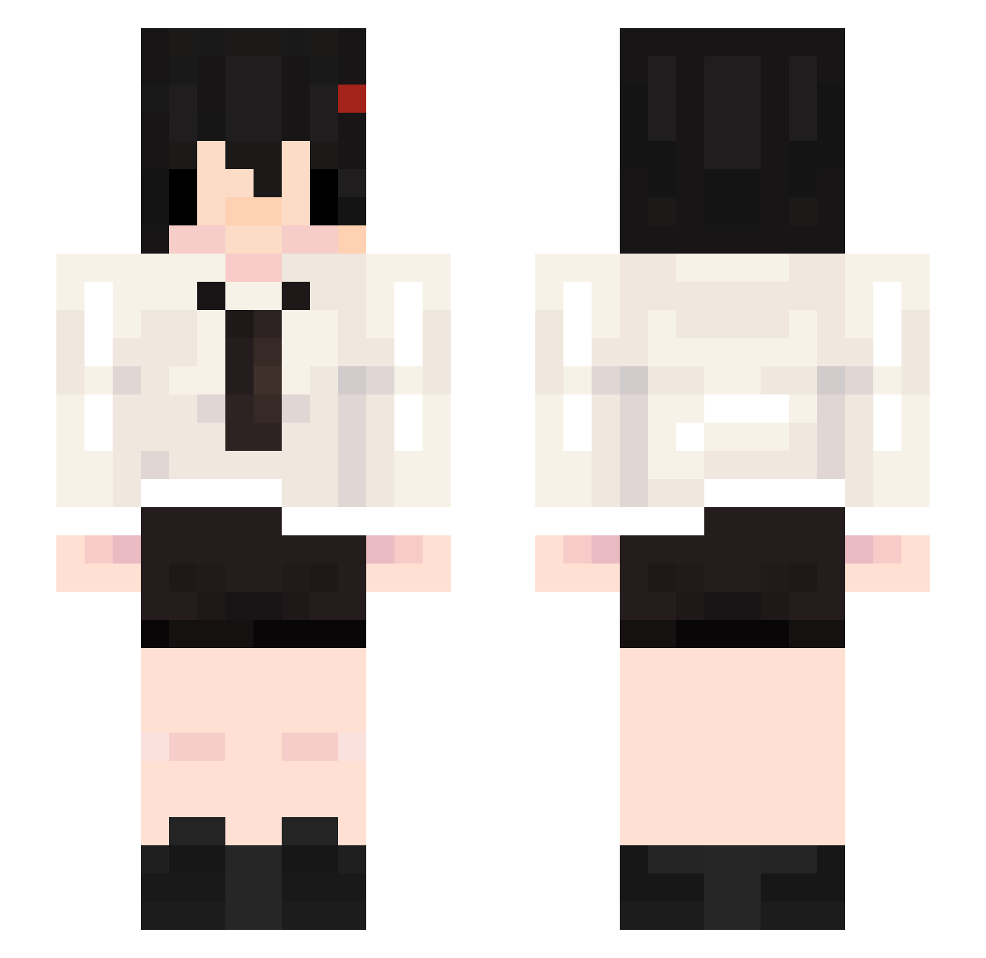 Shisue Minecraft skin, front and back view