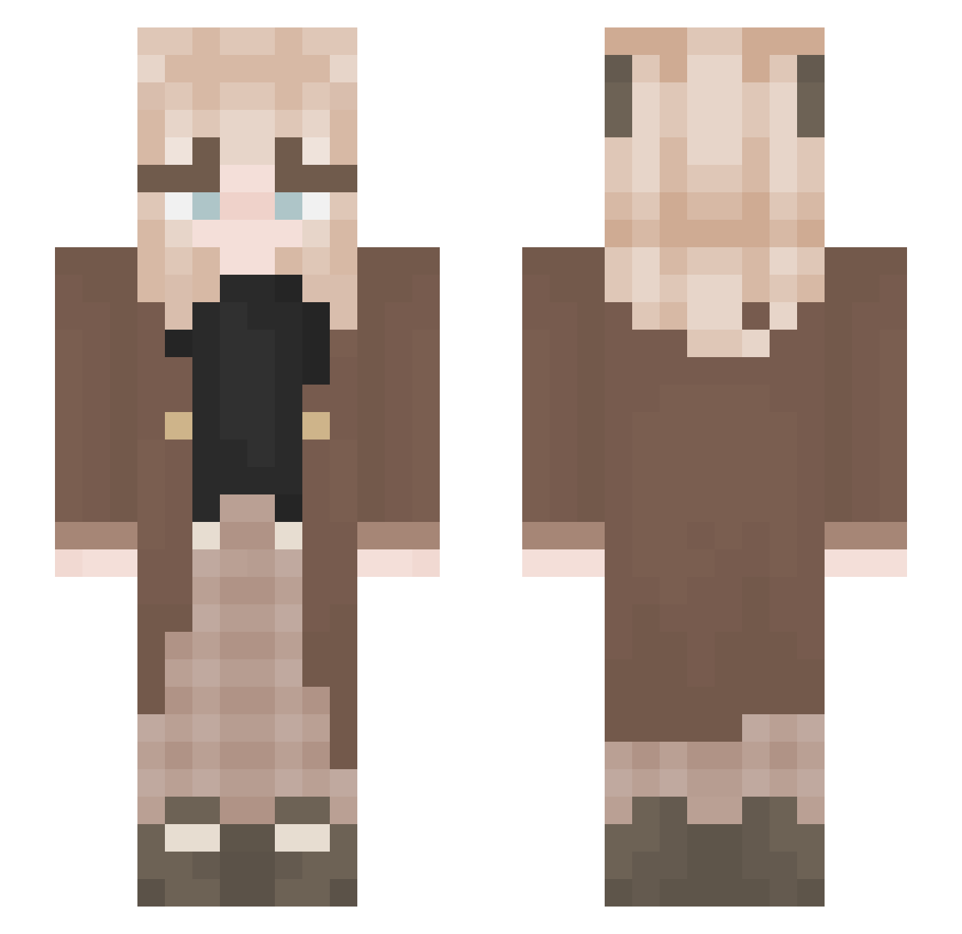 Confused_Jupiter Minecraft skin, front and back view