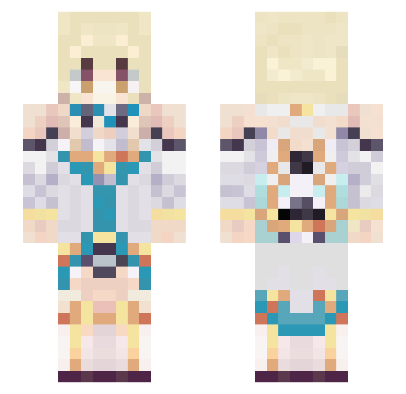 LiuXingYa Minecraft skin, front and back view