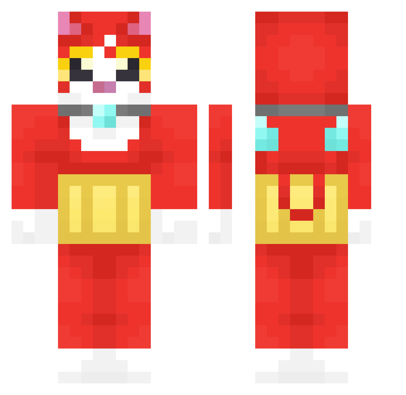 Elosquid Minecraft skin, front and back view