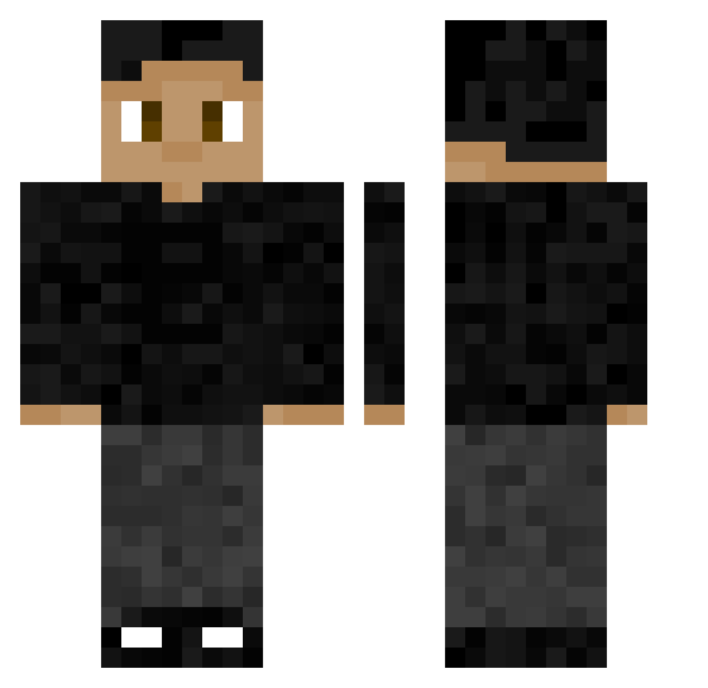 void_t Minecraft skin, front and back view