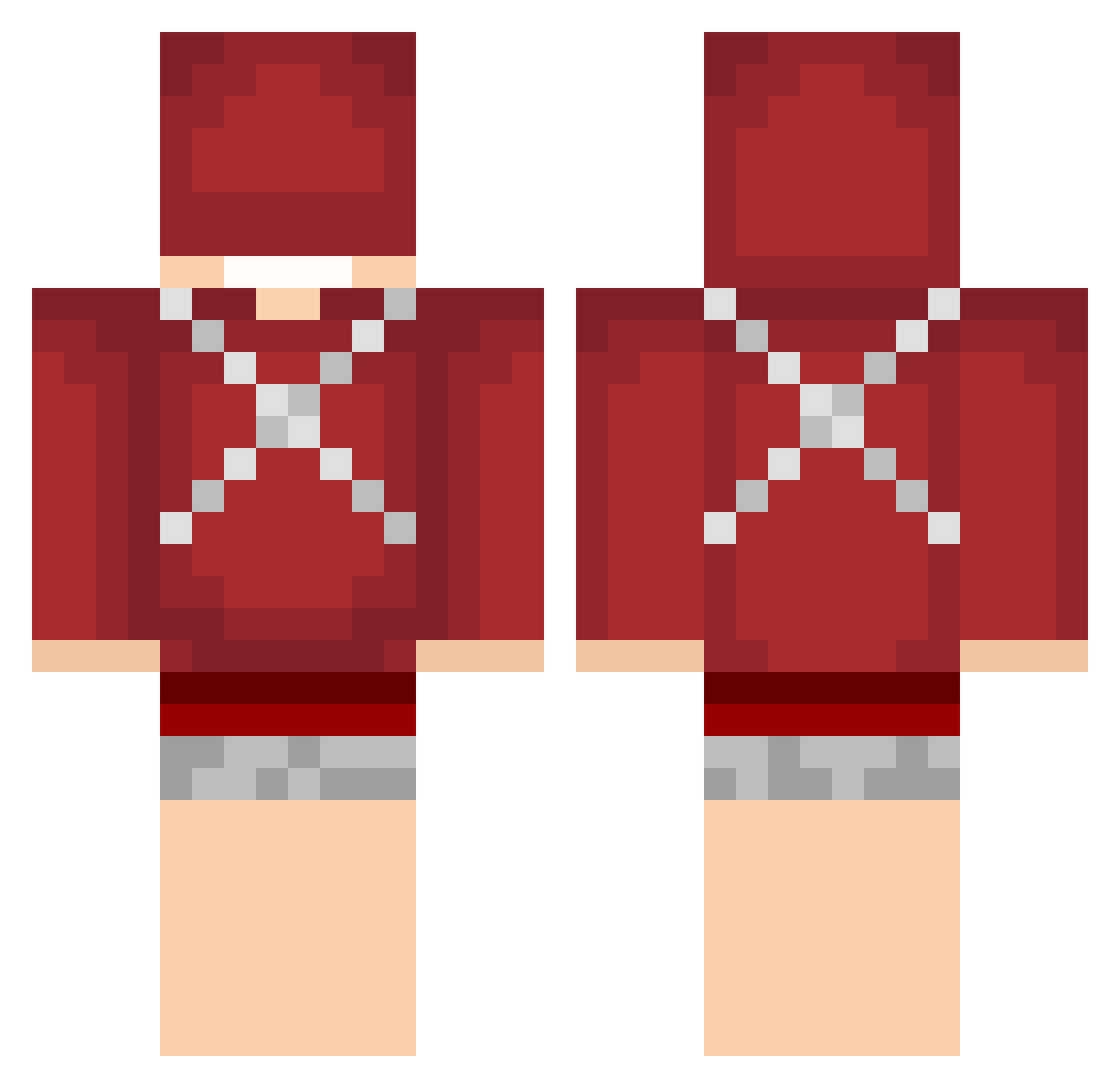 shinigamiBW Minecraft skin, front and back view