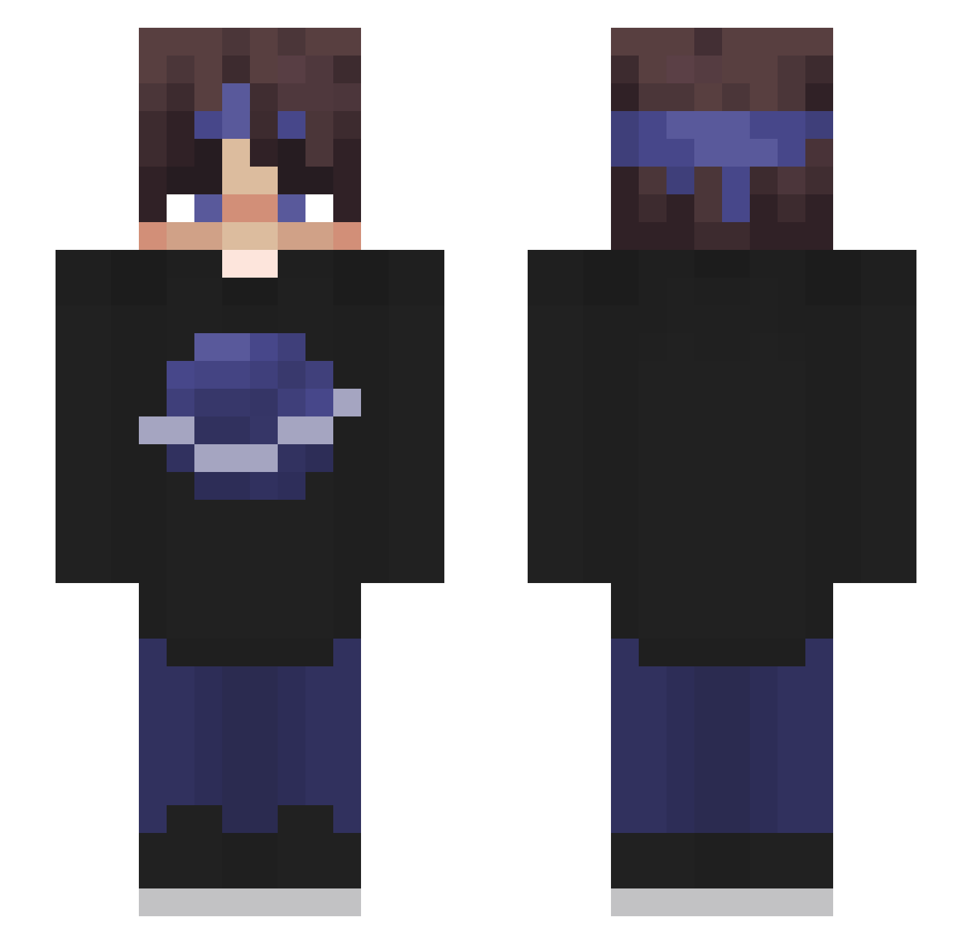 SWDeivid Minecraft skin, front and back view
