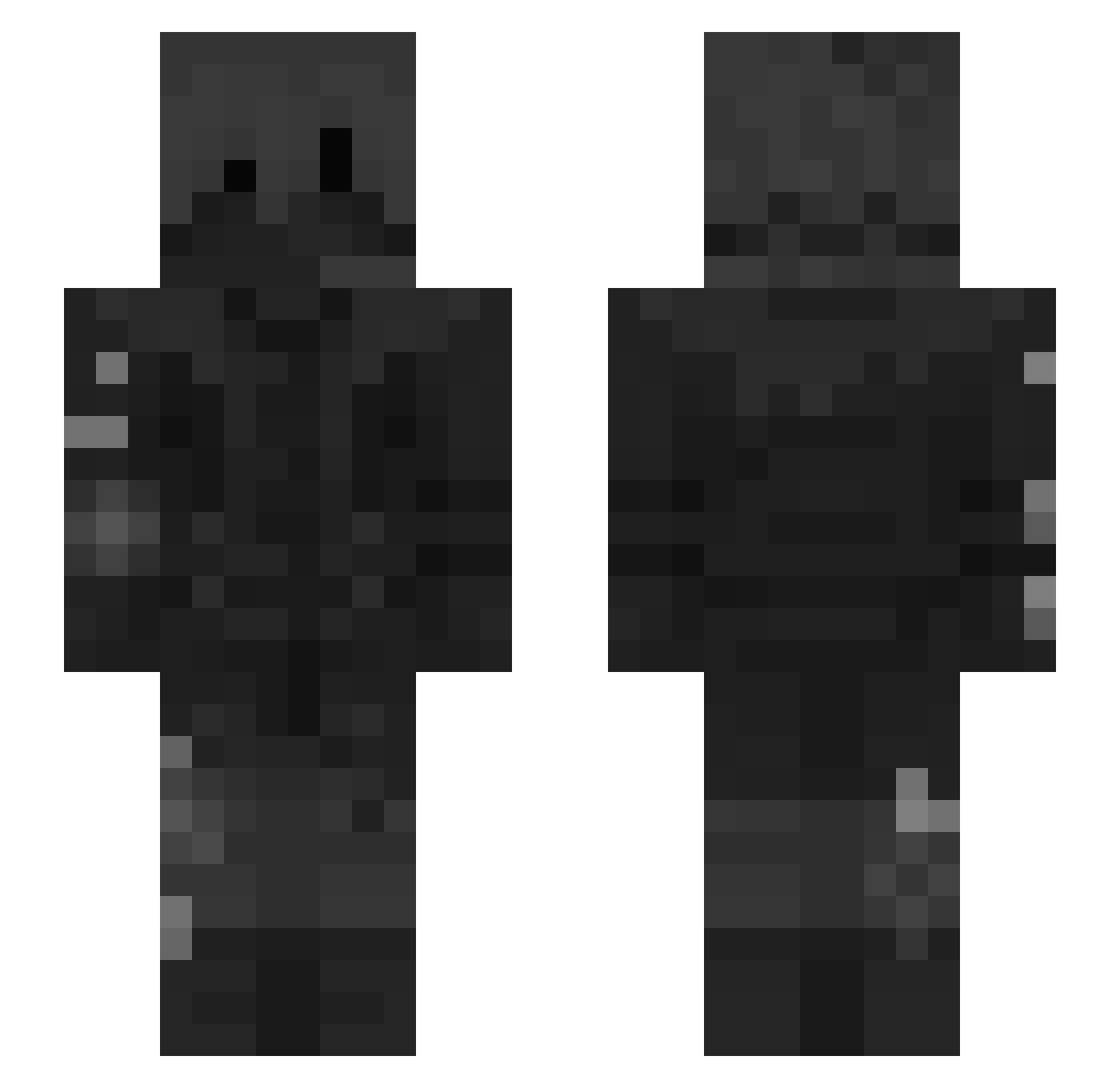 NotOscios Minecraft skin, front and back view