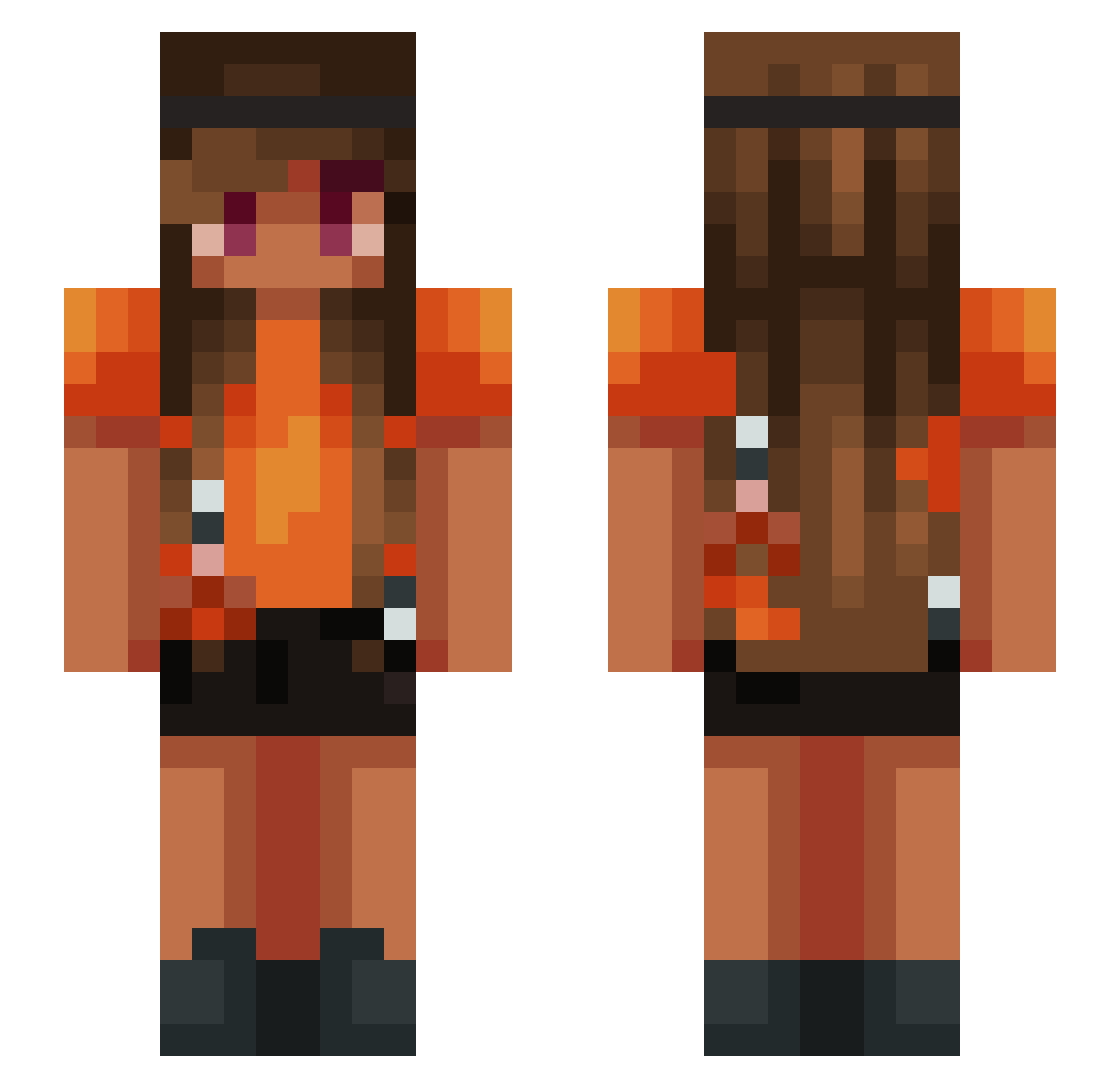 InotGunns Minecraft skin, front and back view