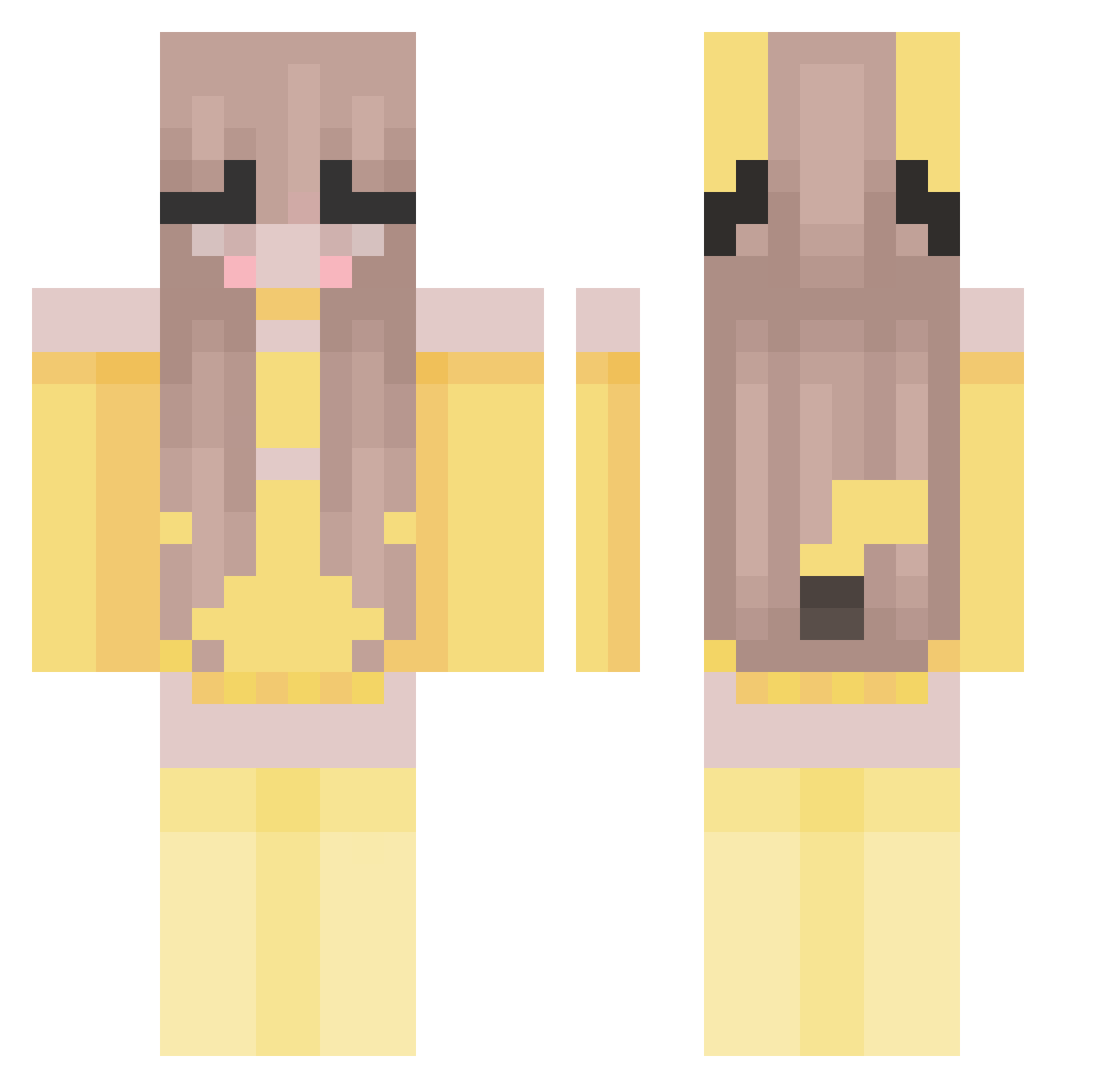 AFM10 Minecraft skin, front and back view