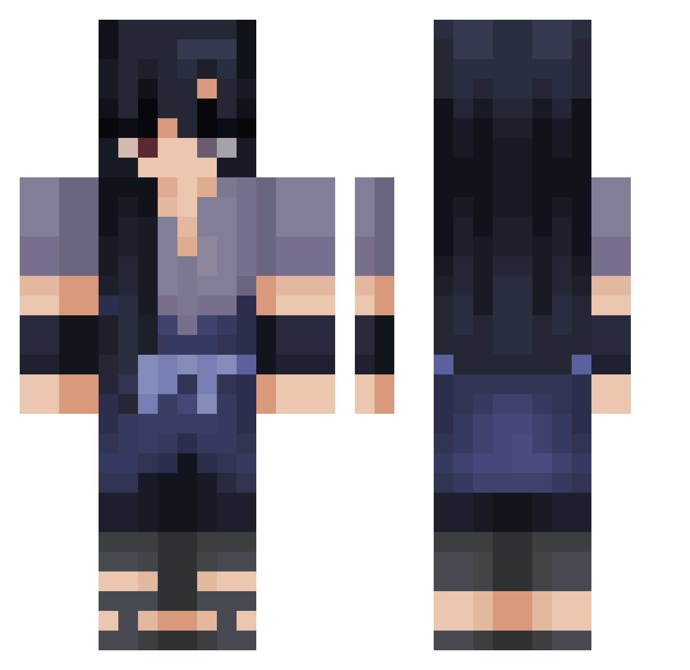sztmne Minecraft skin, front and back view