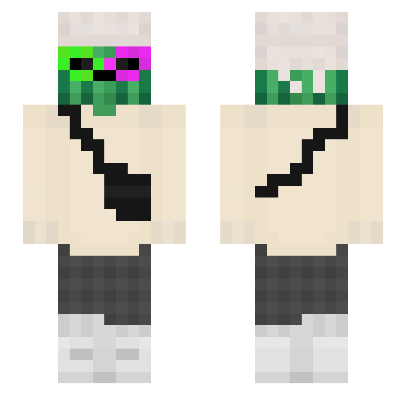 lxdd Minecraft skin, front and back view