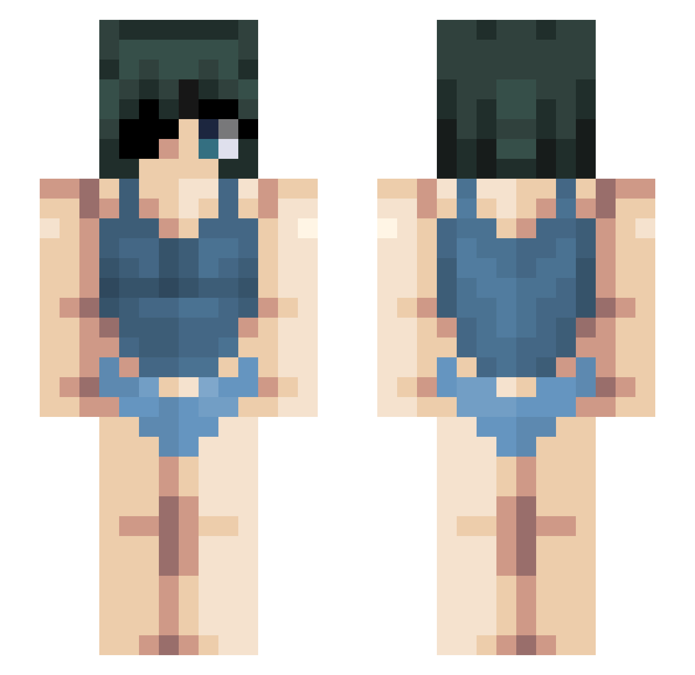 hsyluv Minecraft skin, front and back view