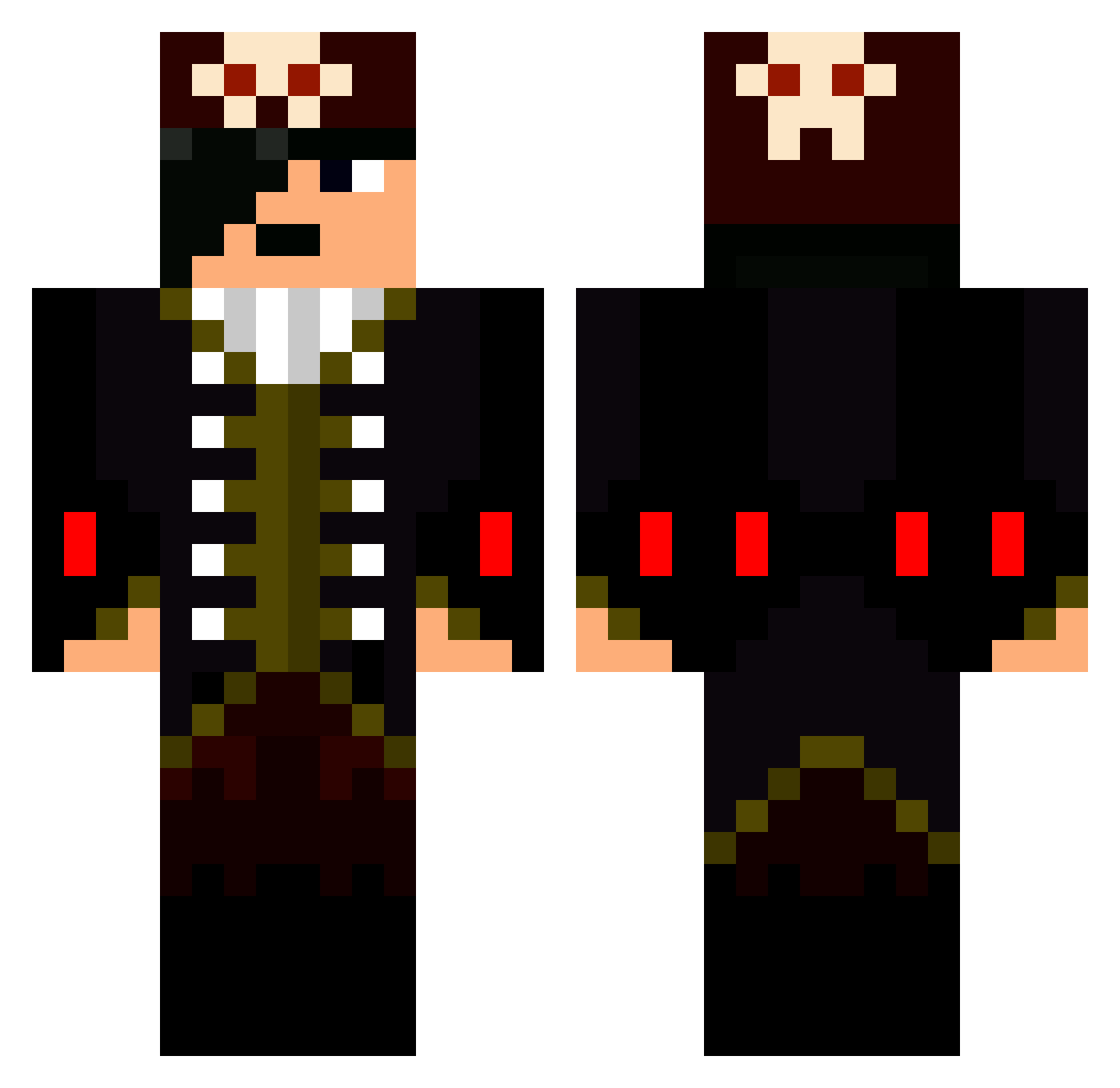 Leonete Minecraft skin, front and back view