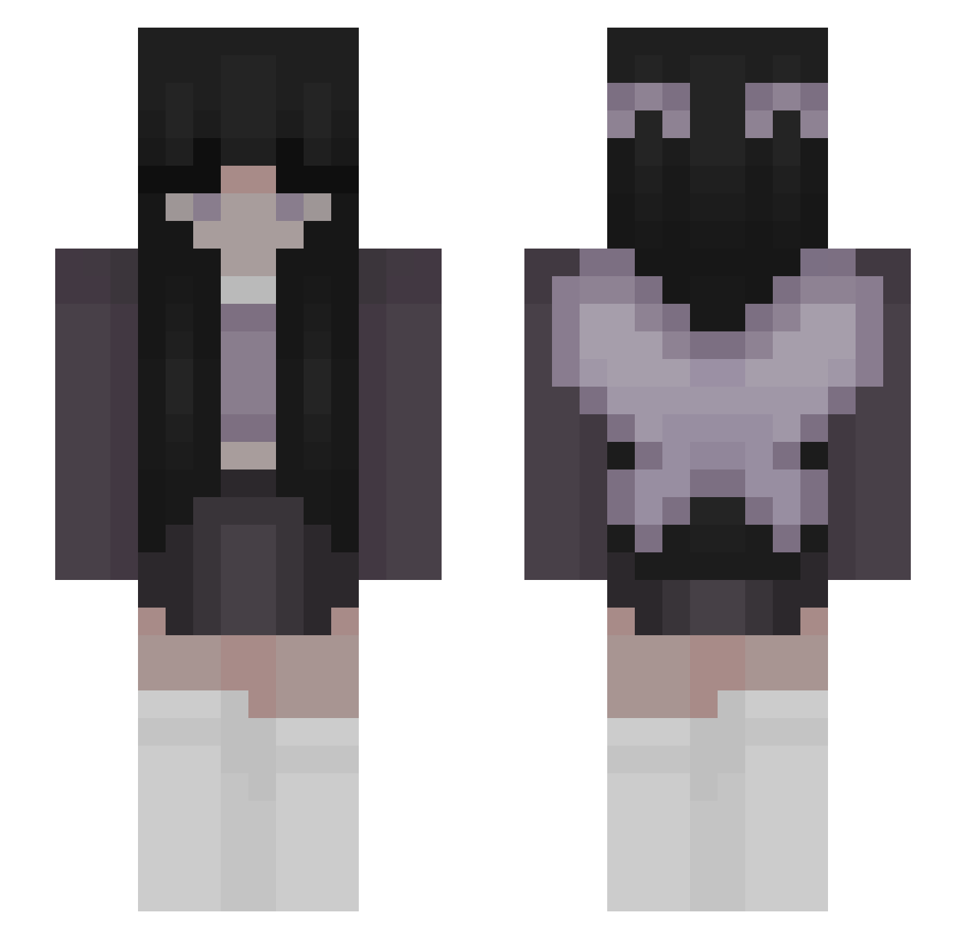 fpang Minecraft skin, front and back view