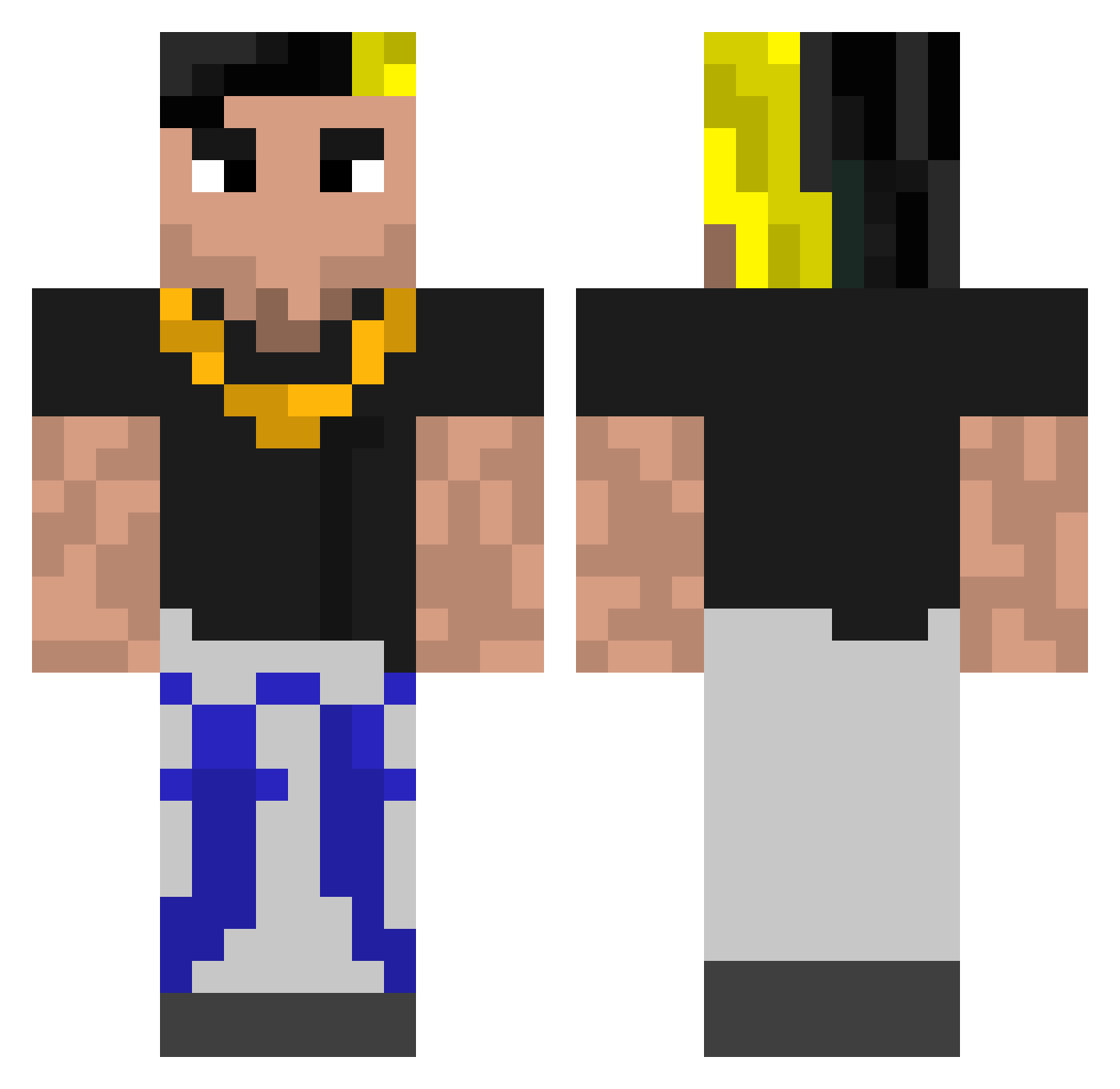 IAlwaysMidNight Minecraft skin, front and back view