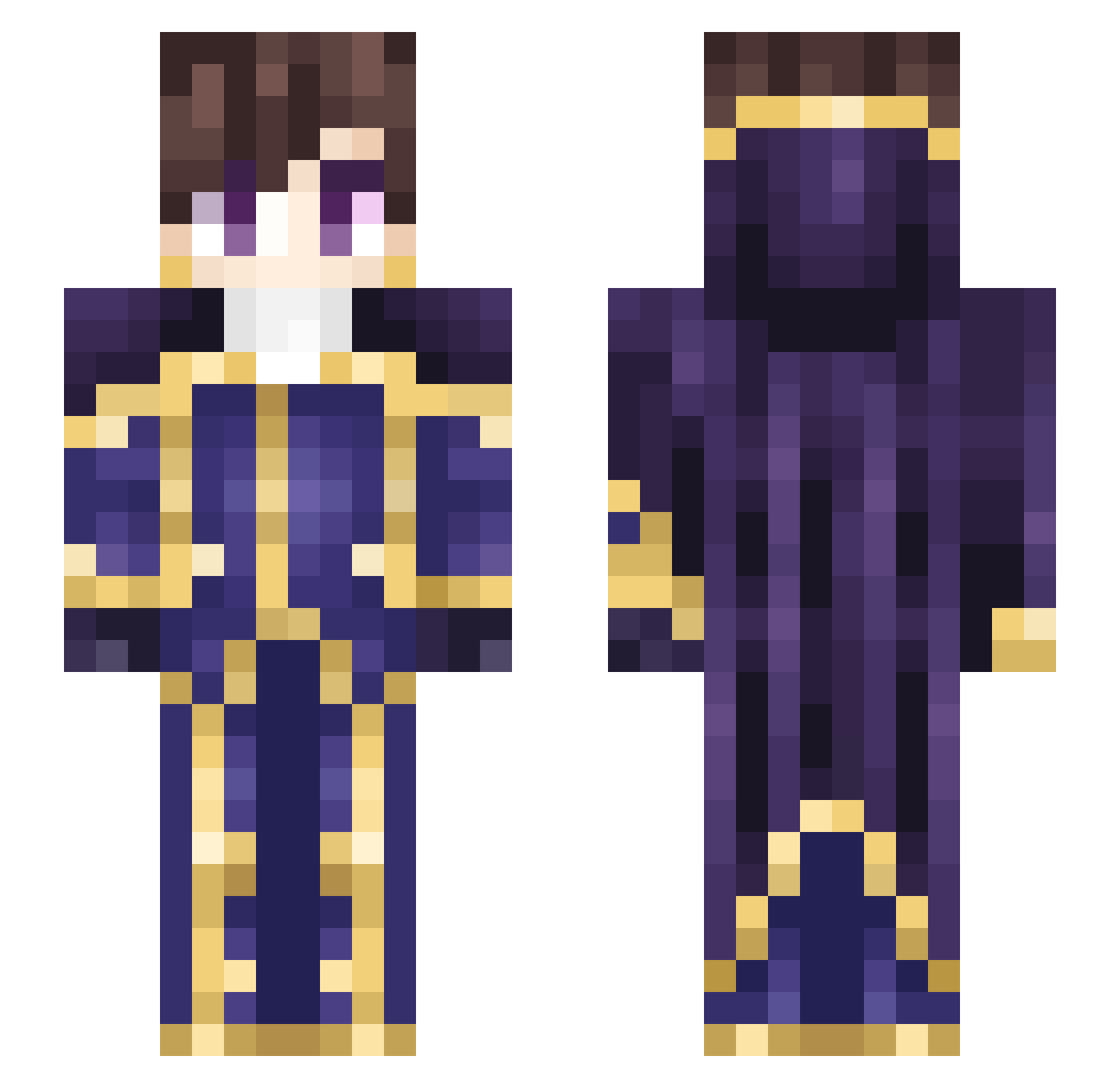 DaVinci_Son Minecraft skin, front and back view