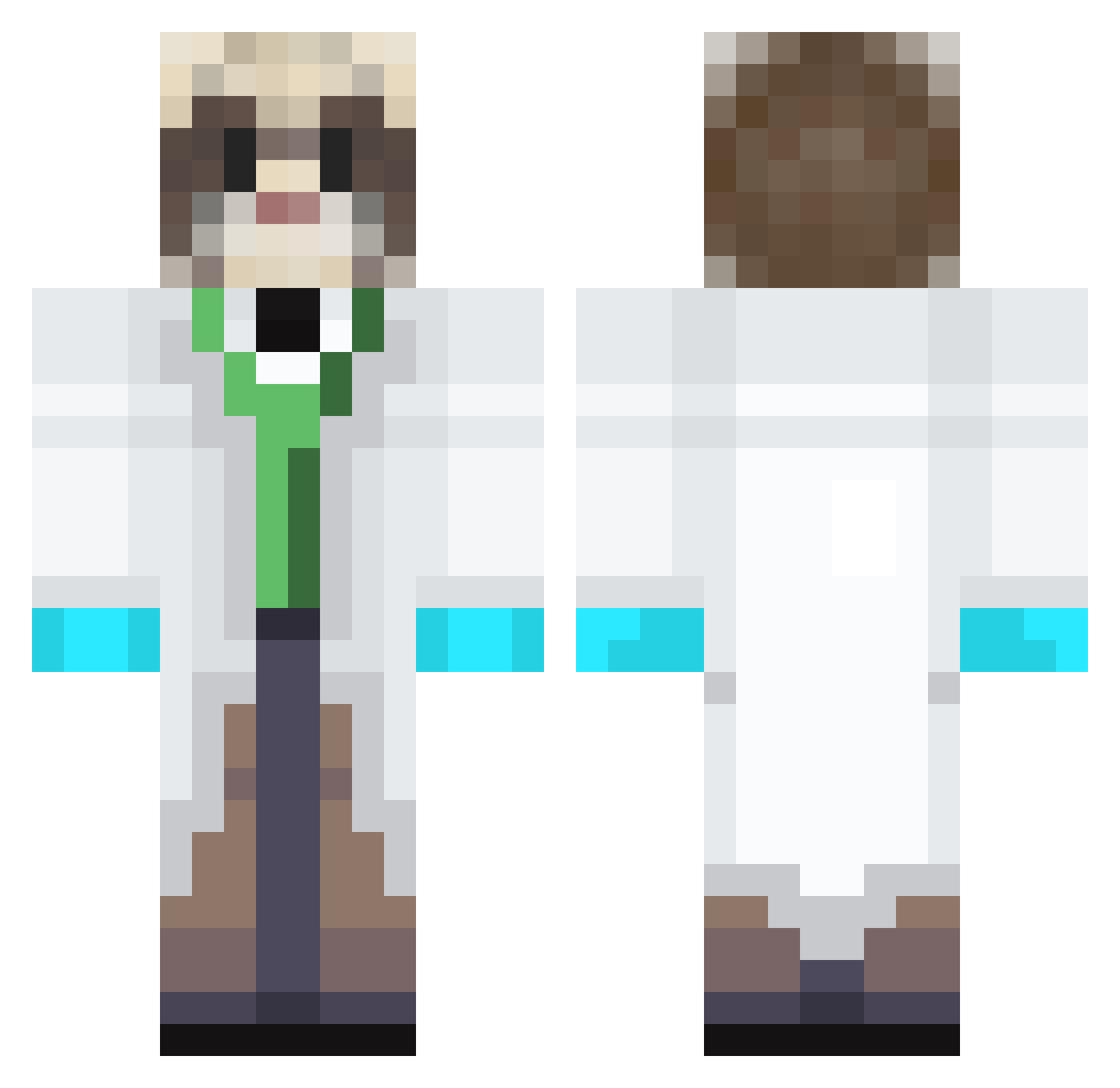 MiniGapl Minecraft skin, front and back view