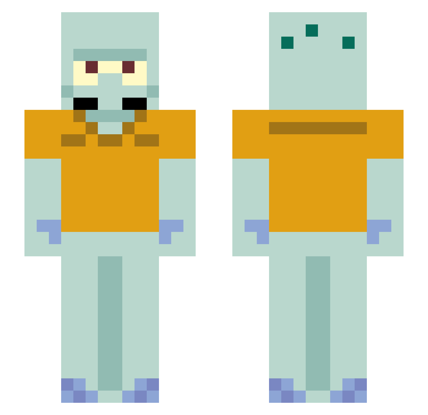 Colham1212 Minecraft skin, front and back view