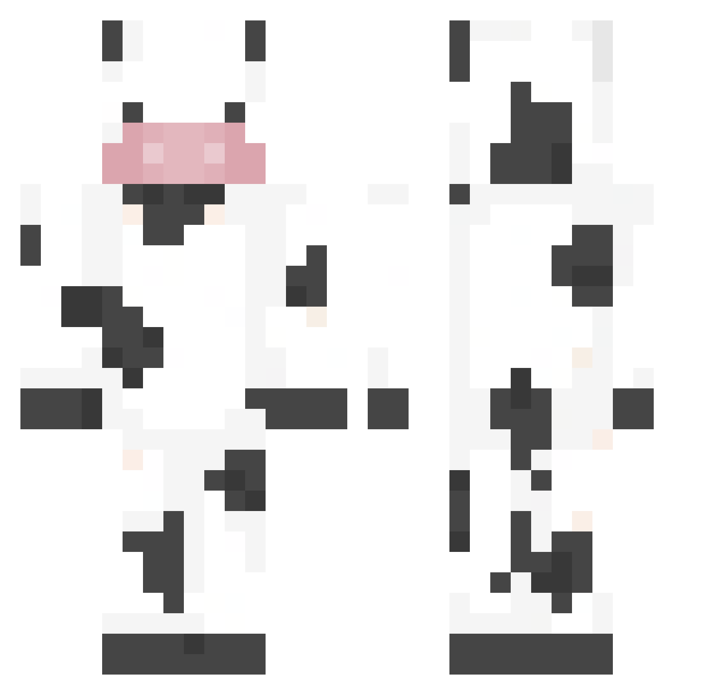 Vacow Minecraft skin, front and back view
