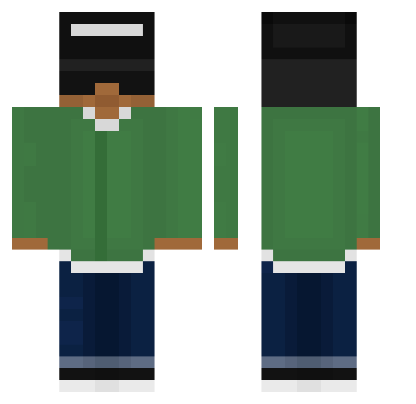 SuperGato6666 Minecraft skin, front and back view